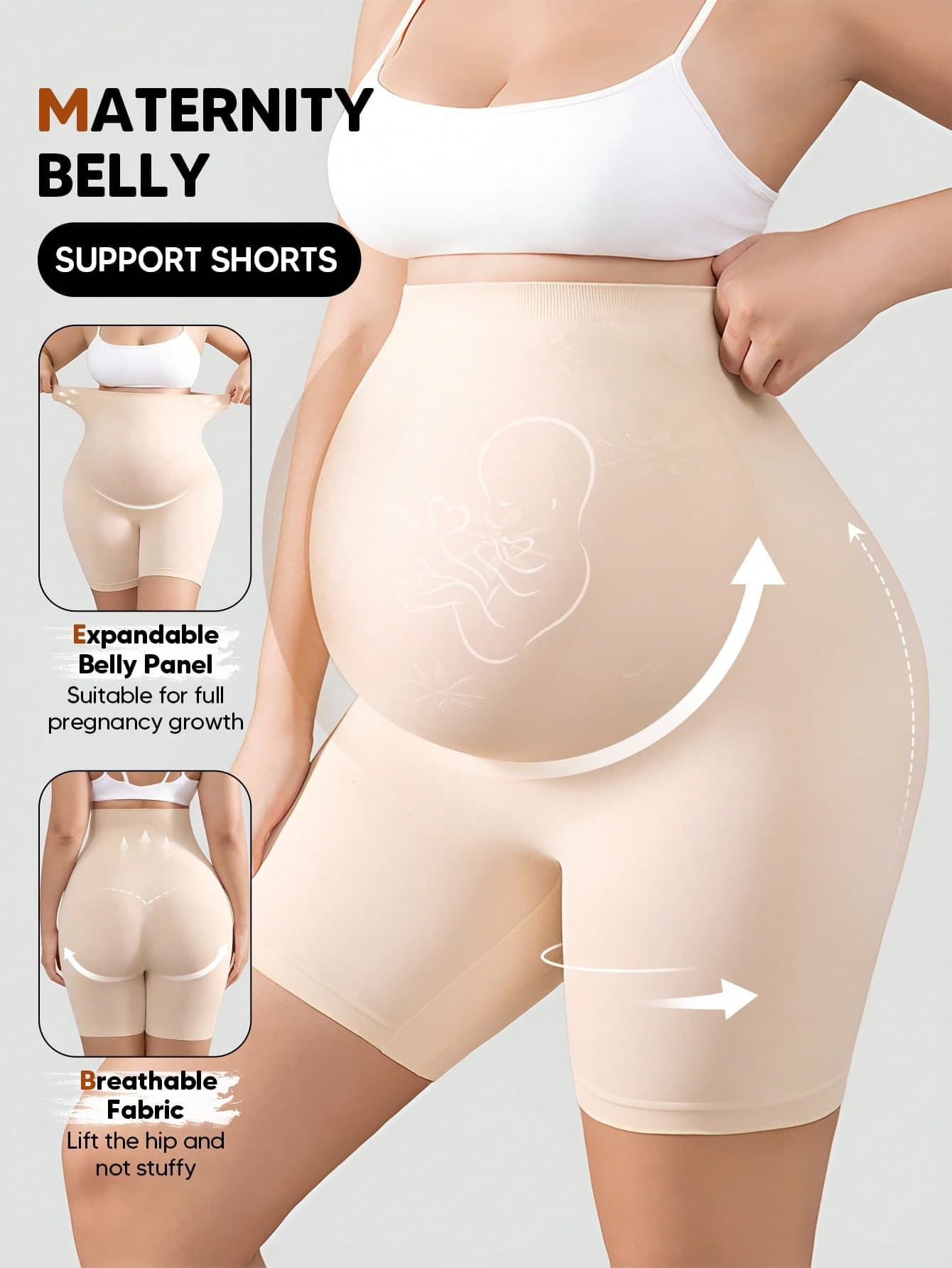Pregnant Women's High Elasticity 5-Point Maternity Leggings - Ideal For Everyday Wear