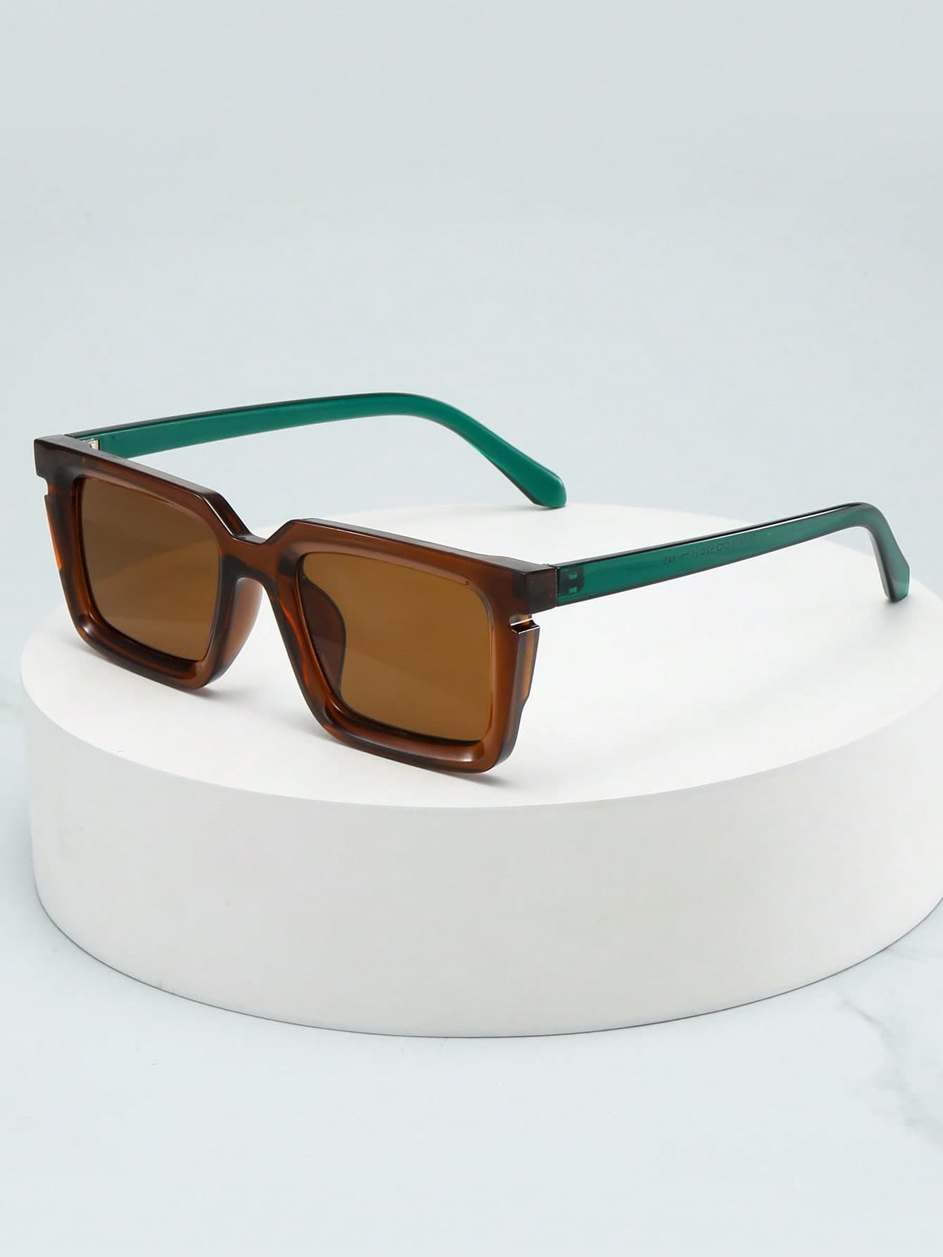 1pc Men's Retro Square Frame High Quality Personalized Minimalist Fashion Glasses, Suitable For Casual Vacation Travel Party Daily Decorative Glasses