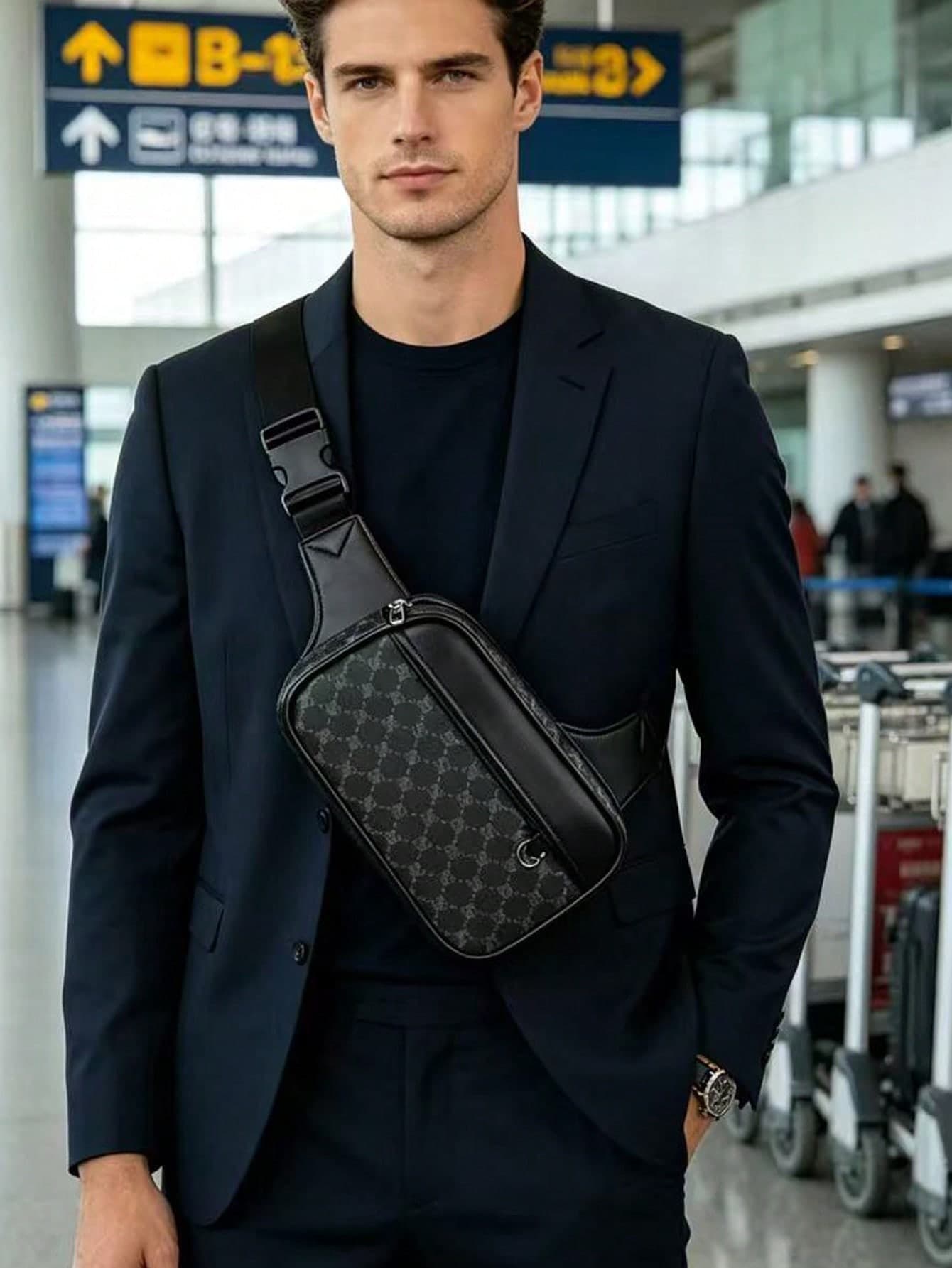 Men's Waterproof Crossbody Bag, Anti-Theft Chest Bag With Backpack Strap Interface, Lightweight Nylon Shoulder Bag, Suitable For Travel, Hiking, Work, Daily Commute