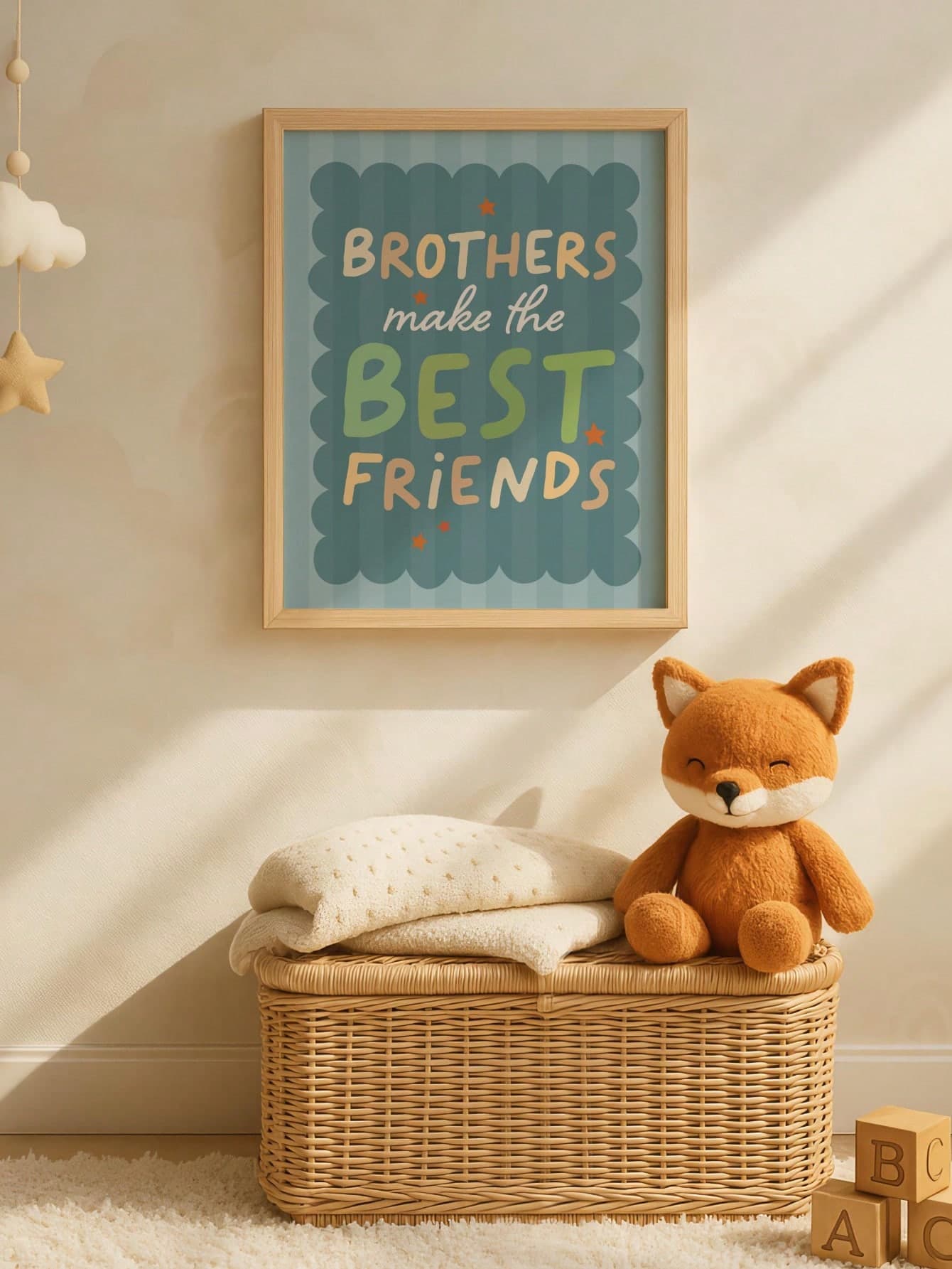 1pc Framed Canvas Baby Room Wall Art Decor, Brothers Are Best Friends, Vintage Boy Room Wall Decor, Sibling Bond Children's Room Decoration, Vintage Style Poster, Brother Theme Kids Wall Decor, Ready To Hang Framed Art, Suitable For Twin Boys Nursery, Brother Playroom, Big And Little Brother Room, Baby Shower Gift, Boy Birthday Gift, Brotherly Love Inspirational Theme Art, Playful Children's Room Accent Decor