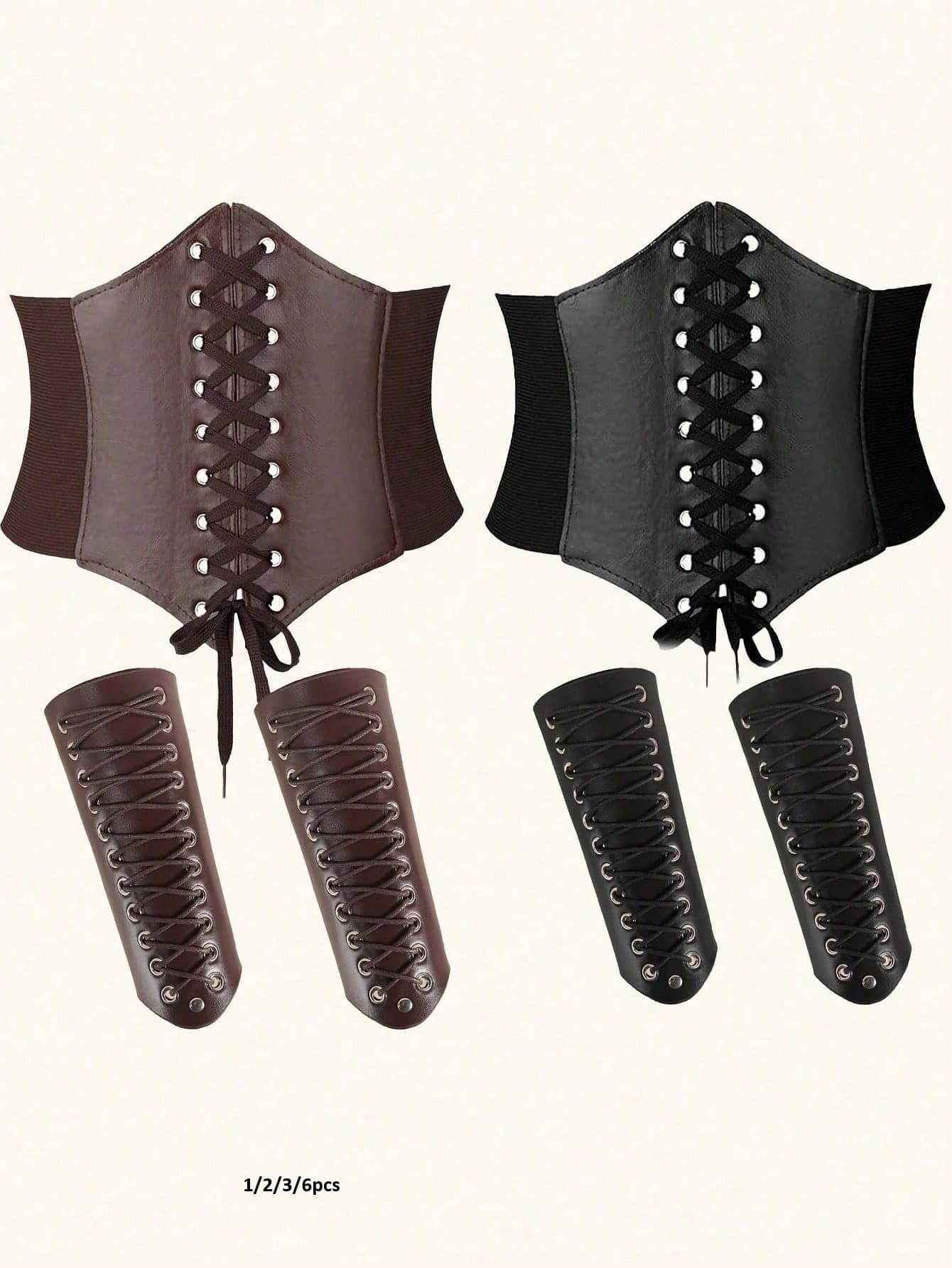 1pc/2pcs/3pcs/6pcs Vintage Belt Arm Sleeve Medieval Arm Sleeve Waistband Set Suitable For Cosplay Halloween Costume