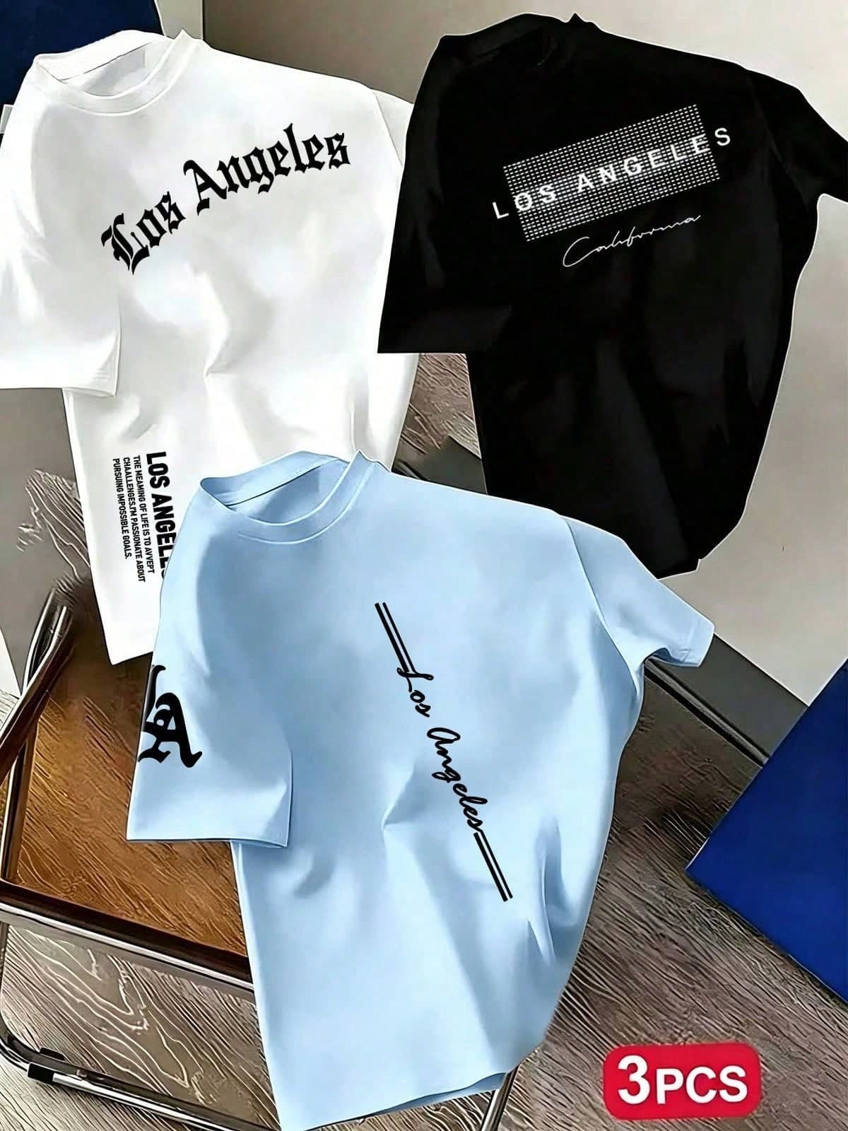 3pcs/Set Tween Boys' Popular City Landmark Print Round Neck Short Sleeve T-Shirts, Suitable For Boys' Daily Wear, School, Street Style, Fashionable Summer Tops, Aesthetic