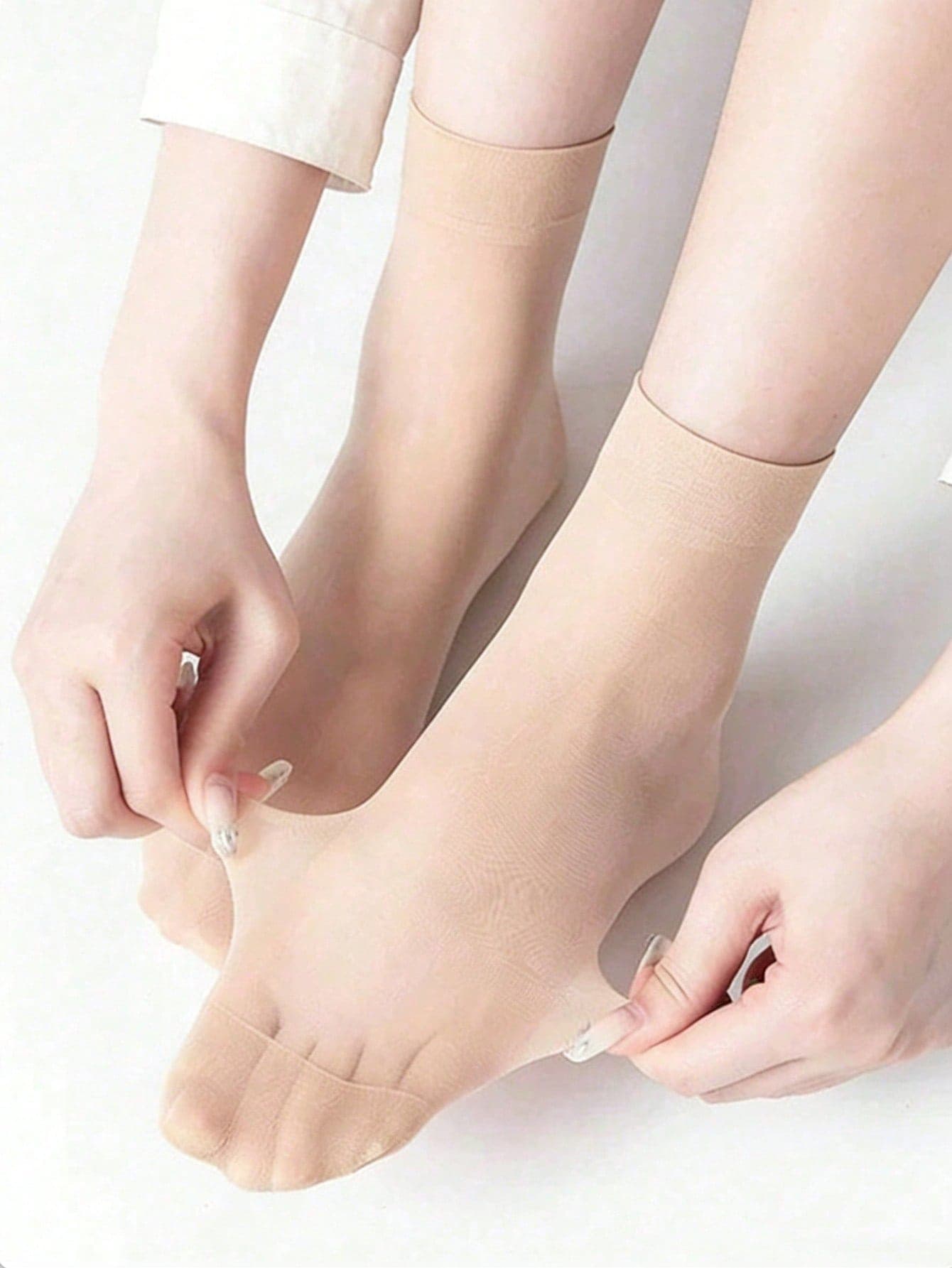 1/5/10 Pairs Women's Anti-Snag Steel Wire Mesh Short Socks, Nude Velvet Thin Durable Summer Socks (No Cardboard Or Random Cardboard)