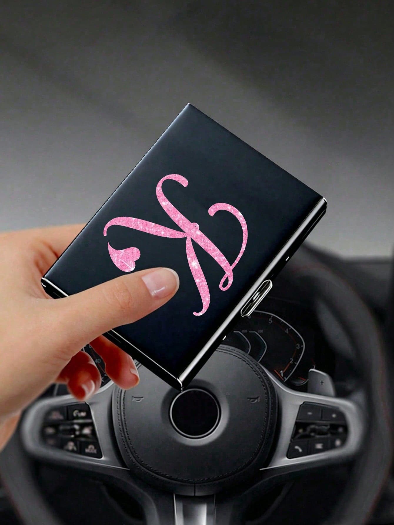 1-6 Card Slot Ultra-Thin Card Holder, Artistic Letter A To Z Pattern Wallet, ID Bank Card Credit Card Holder, Minimalist Ultra-Thin Aluminum Alloy Metal Wallet Bank Card Box, RFID Anti-Theft Shielding Card Sleeve, Suitable For Men And Women Small Credit Card Holder, Travel, Business And Daily Use Front Pocket Wallet
