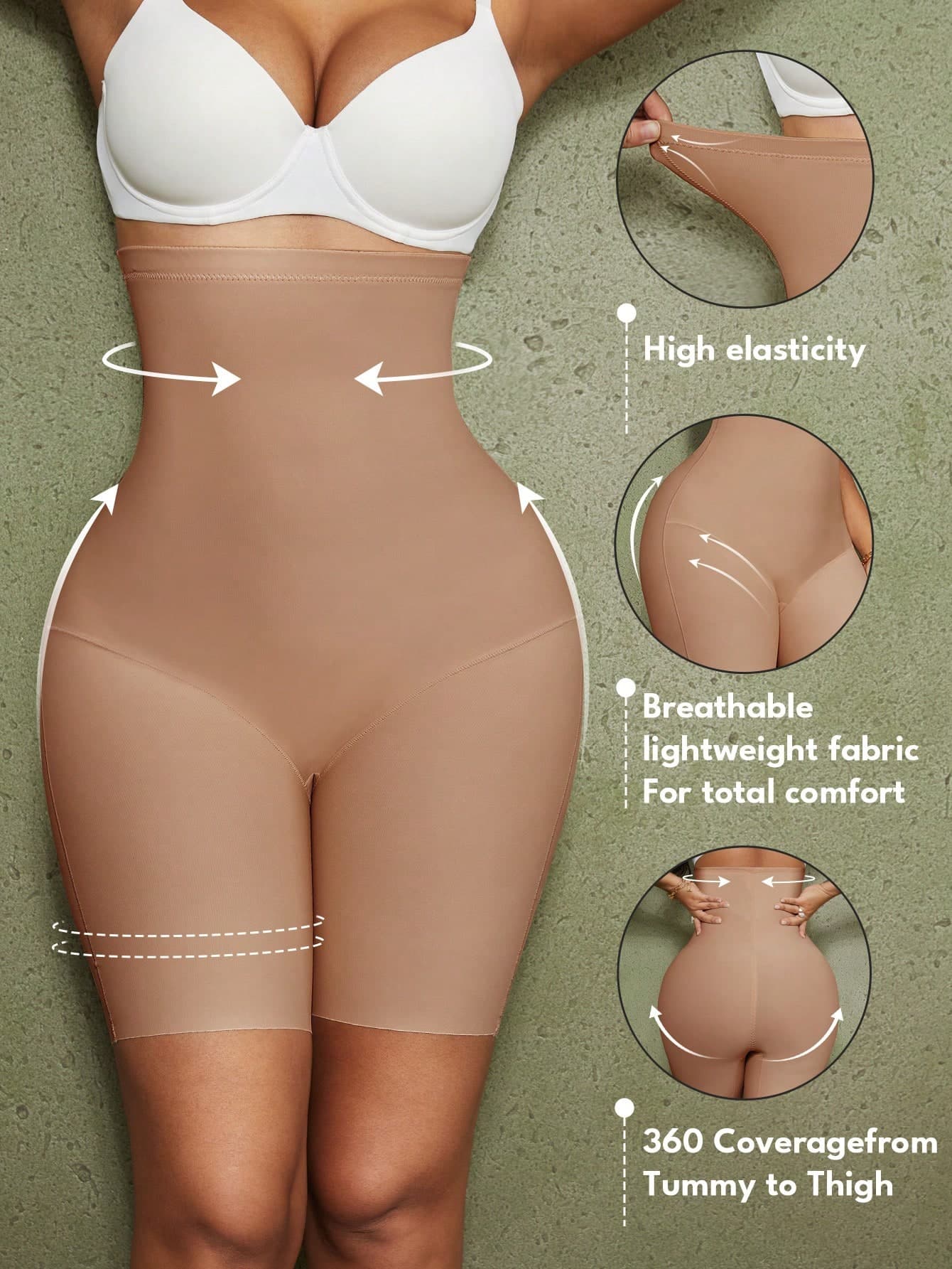 1pc Women's High Waist Seamless Shapewear Panties With Abdominal Control, Tight Compression, Slimming Lower Body Shaping, Flat Tummy Seamless Shaping Pants
