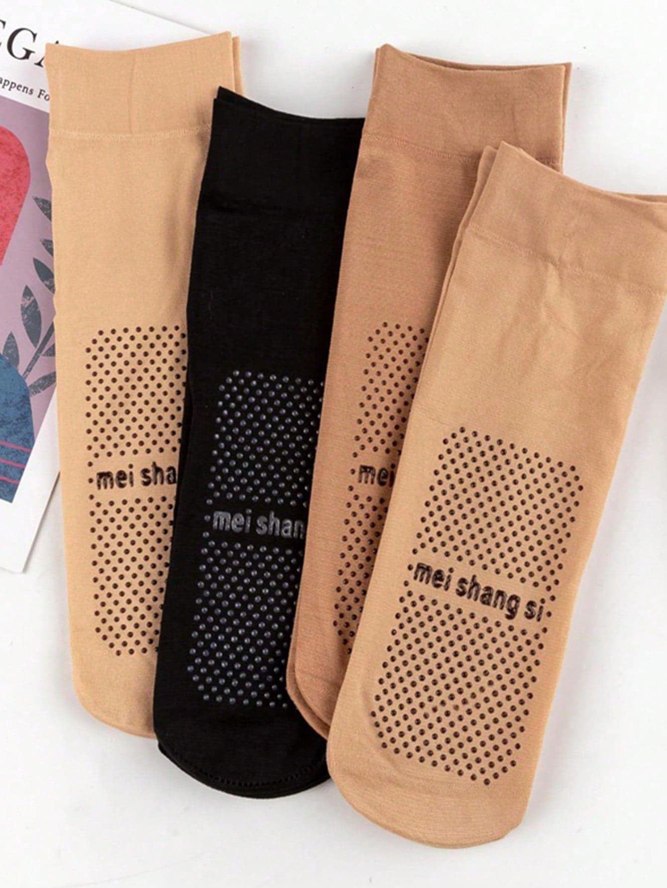 10pairs Women's Thicker Velvet Polka Dot Short Silk Stockings, Non-Slip Elastic Ankle Socks For Spring & Summer