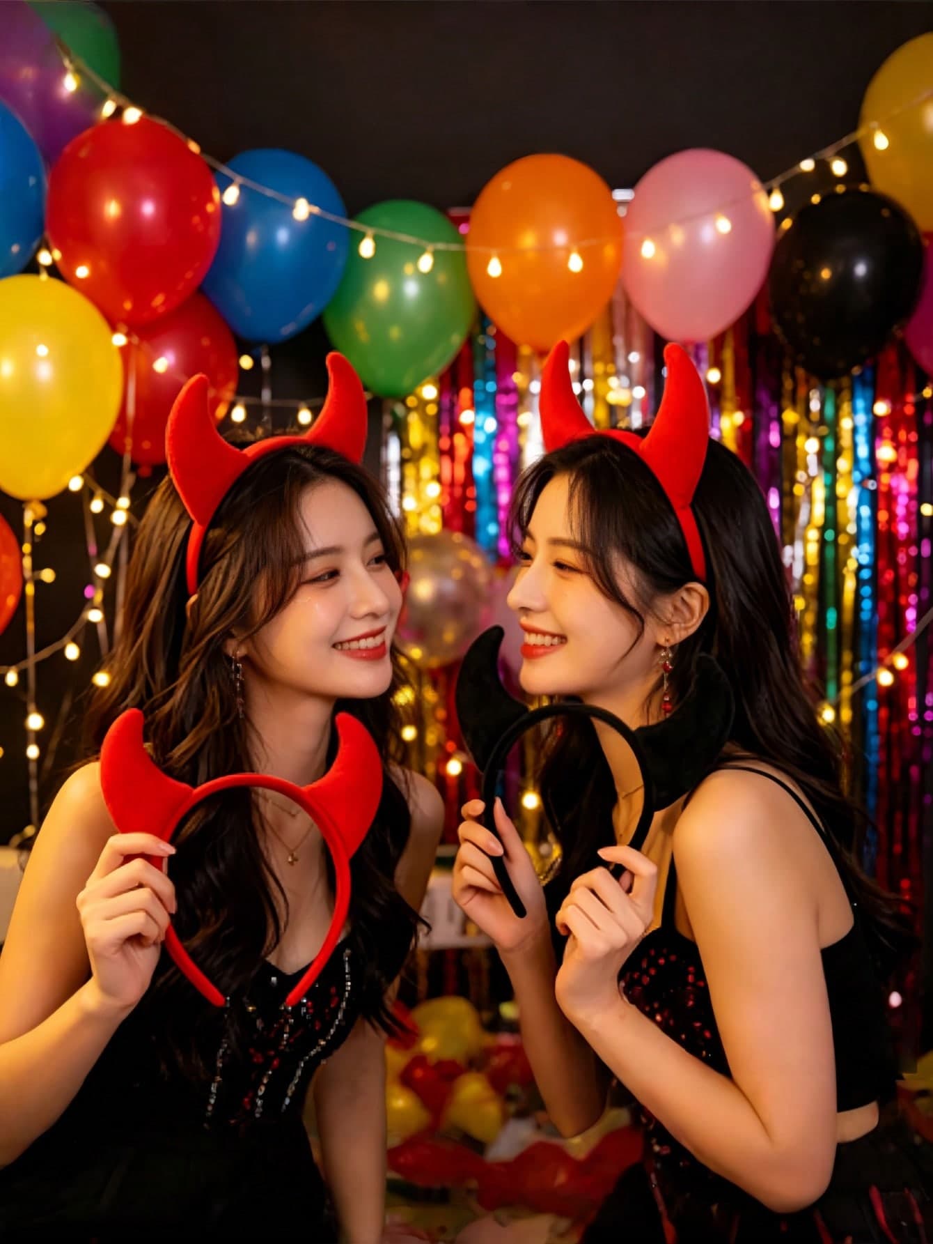 1pc Halloween Cute Horn Performance Headband Adult Horn Headband Party Funny Devil Hair Accessory