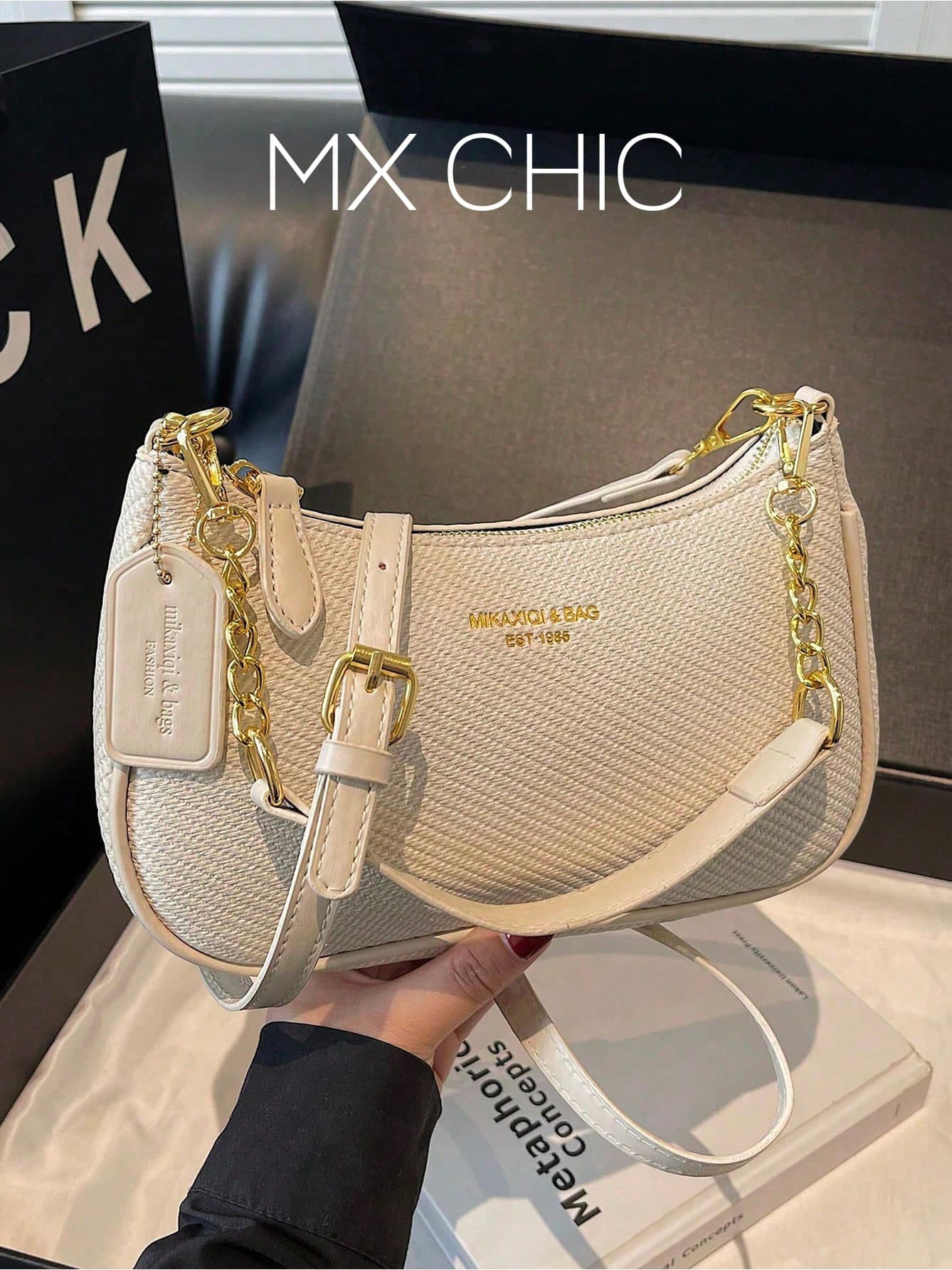 1pc Women's Solid Color PU Leather Shoulder Bag, Multifunctional Crossbody Bag, Suitable For Commuting, Adjustable Strap