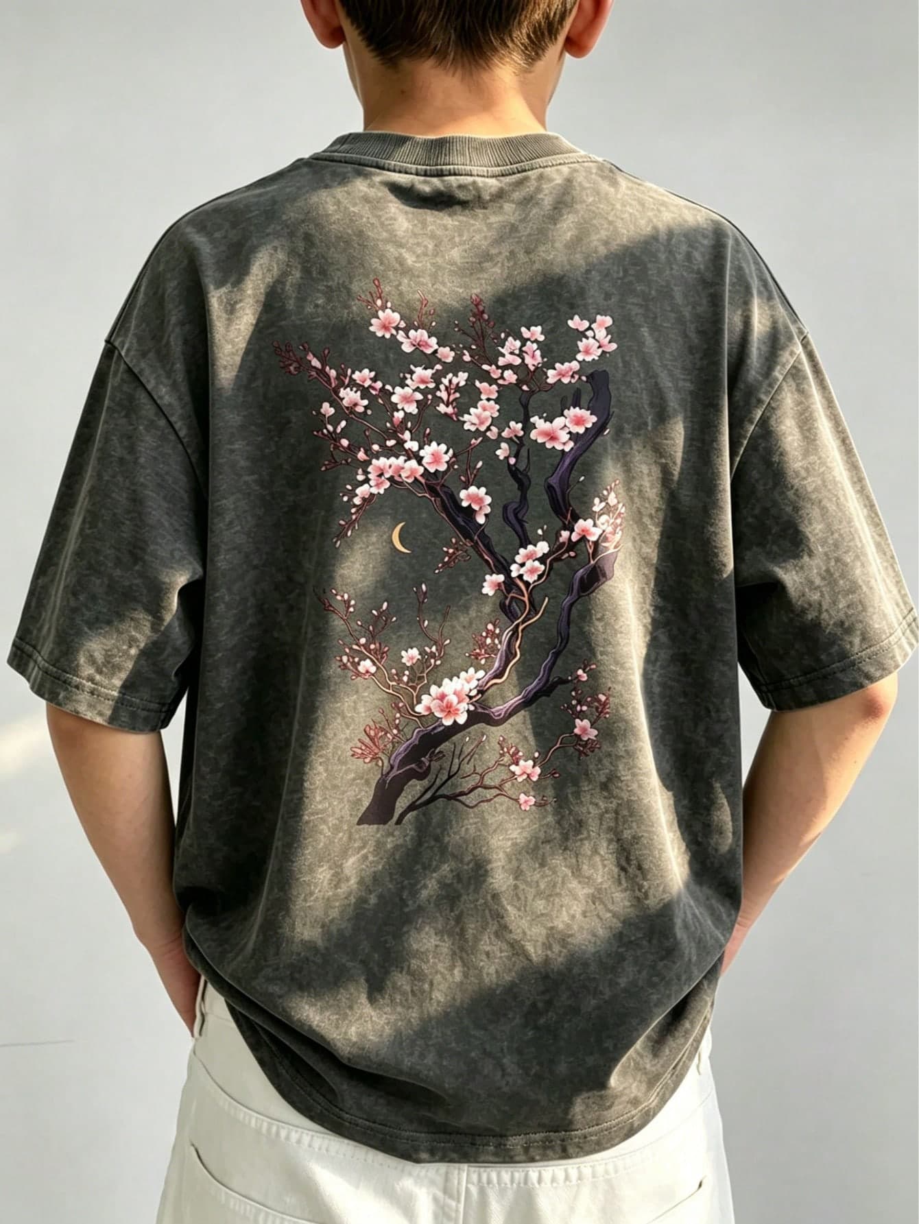 Tween Boy Printed Pullover Washed Short Sleeve T-Shirt, Student Young Children's Clothing, Summer Top Ready For Play, Suitable For Autumn/Winter Layering, INS Casual Street Beach Vacation Airport Breakfast School Daily Outfit, Versatile Styling