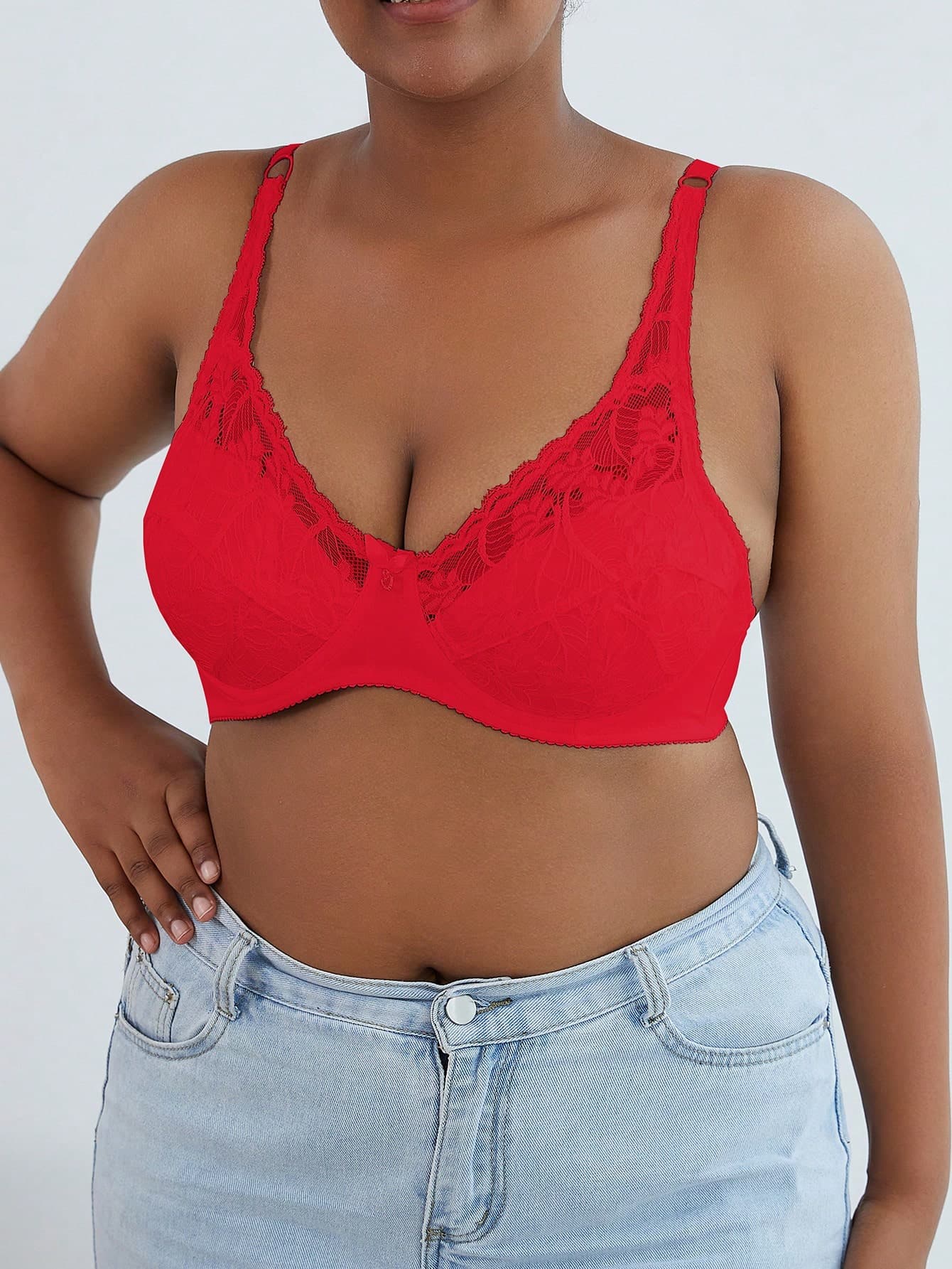 High Quality Ultra Thin Plus Size Solid Color Sexy Breathable Comfortable CD Cup Women's Bra