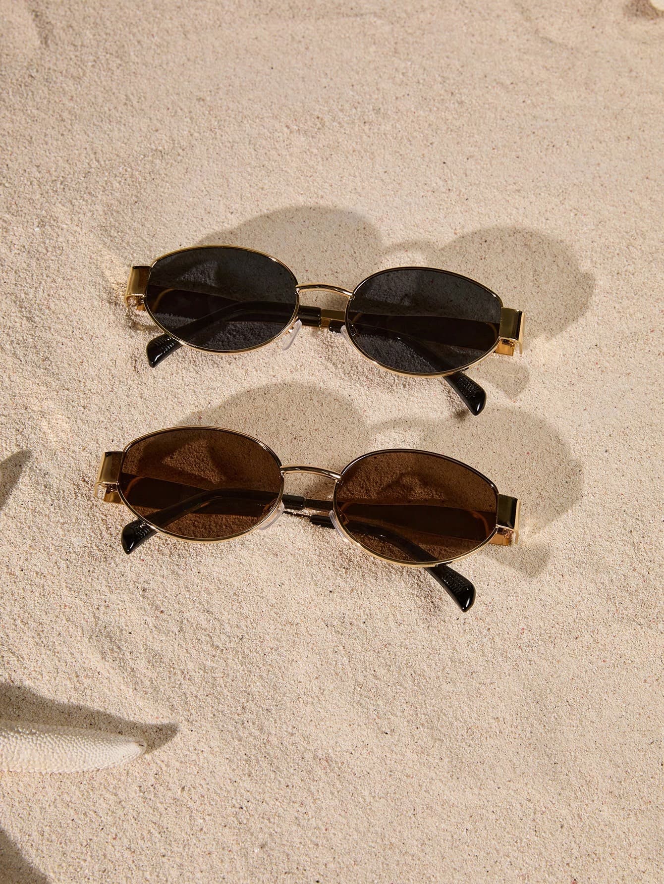 1/2pcs Vintage Oval Metal Frame Eyeglasses, Summer Fashion, Unisex For Streetwear, Commute, Photoshoot, Cottagecore Style