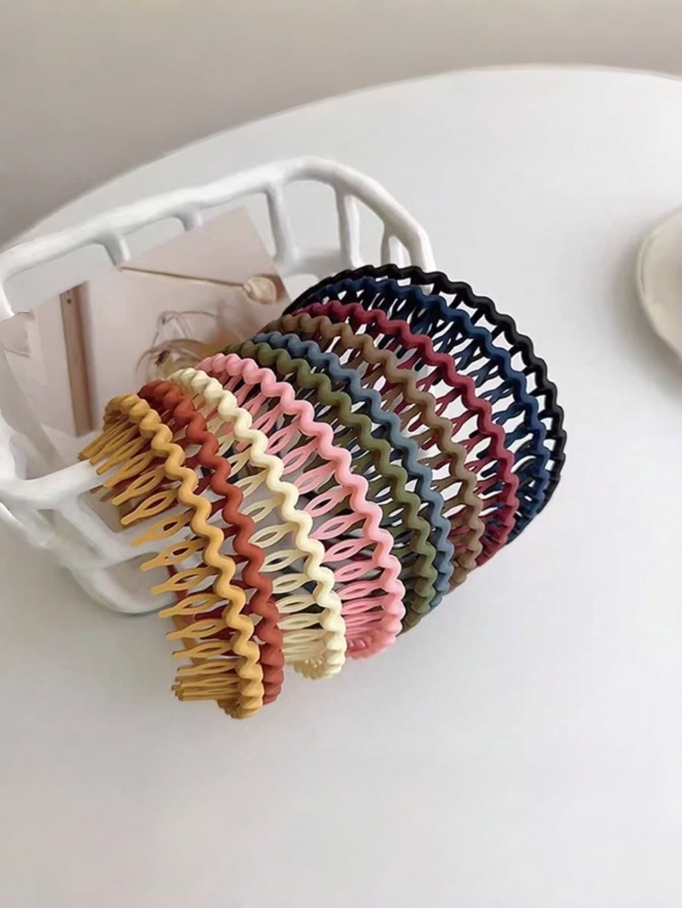 10pcs/Set Women's Matte Wavy Headbands, Non-Slip Toothed Hair Bands, Multi-Color Hair Accessories, Suitable For Face Washing And Daily Use