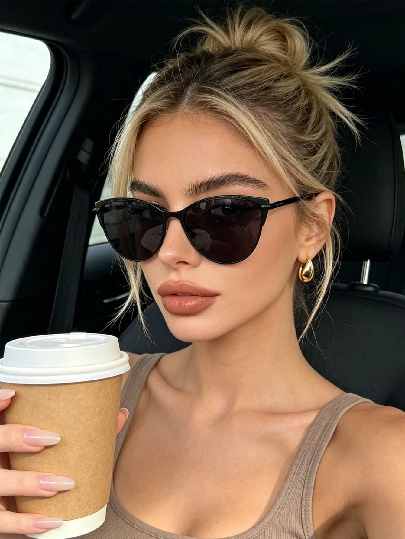 1 Pair Women's And Men's Cat Eye Minimalist Fashion Glasses, Suitable For Sports, Travel, Driving, Beach, Festivals, Vacation, Street, Fishing, Outdoor Activities, A Street Fashion Accessory, Also A Preppy Choice For Summer Beach Vacation, Outdoor Travel, Back To School Season