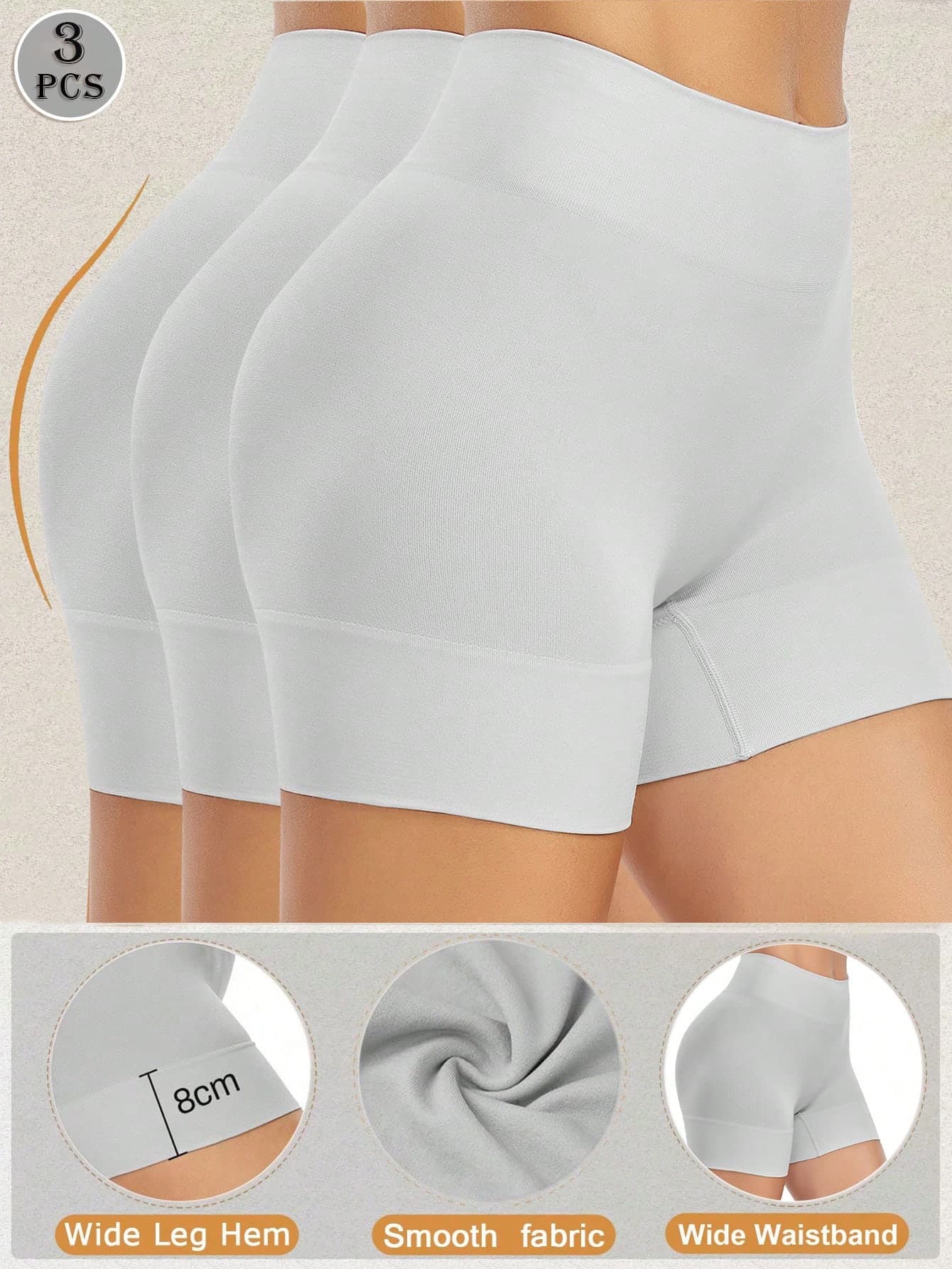 3pcs Women's Shaping Shorts, Anti-Chafing Thigh Panties, Seamless Underwear, Anti-Exposure Shorts For Wearing Under Skirts