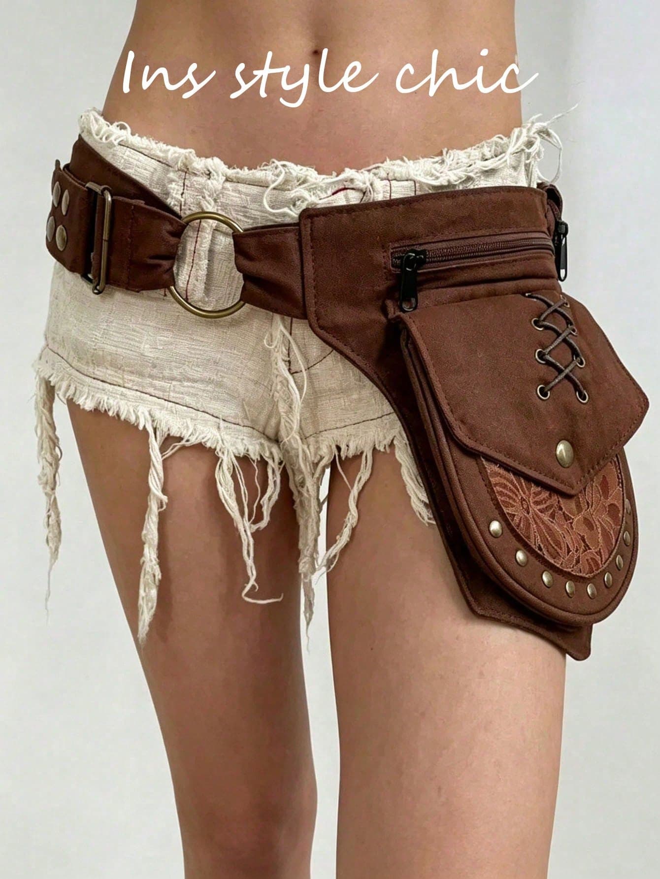 Minimalist Distressed Practical Waist Bag With Adjustable Belt, Multiple Zippered Compartments And Durable Material, Ideal For Hiking, Travel Or Errands, Combining Rugged Style And Everyday Functionality.