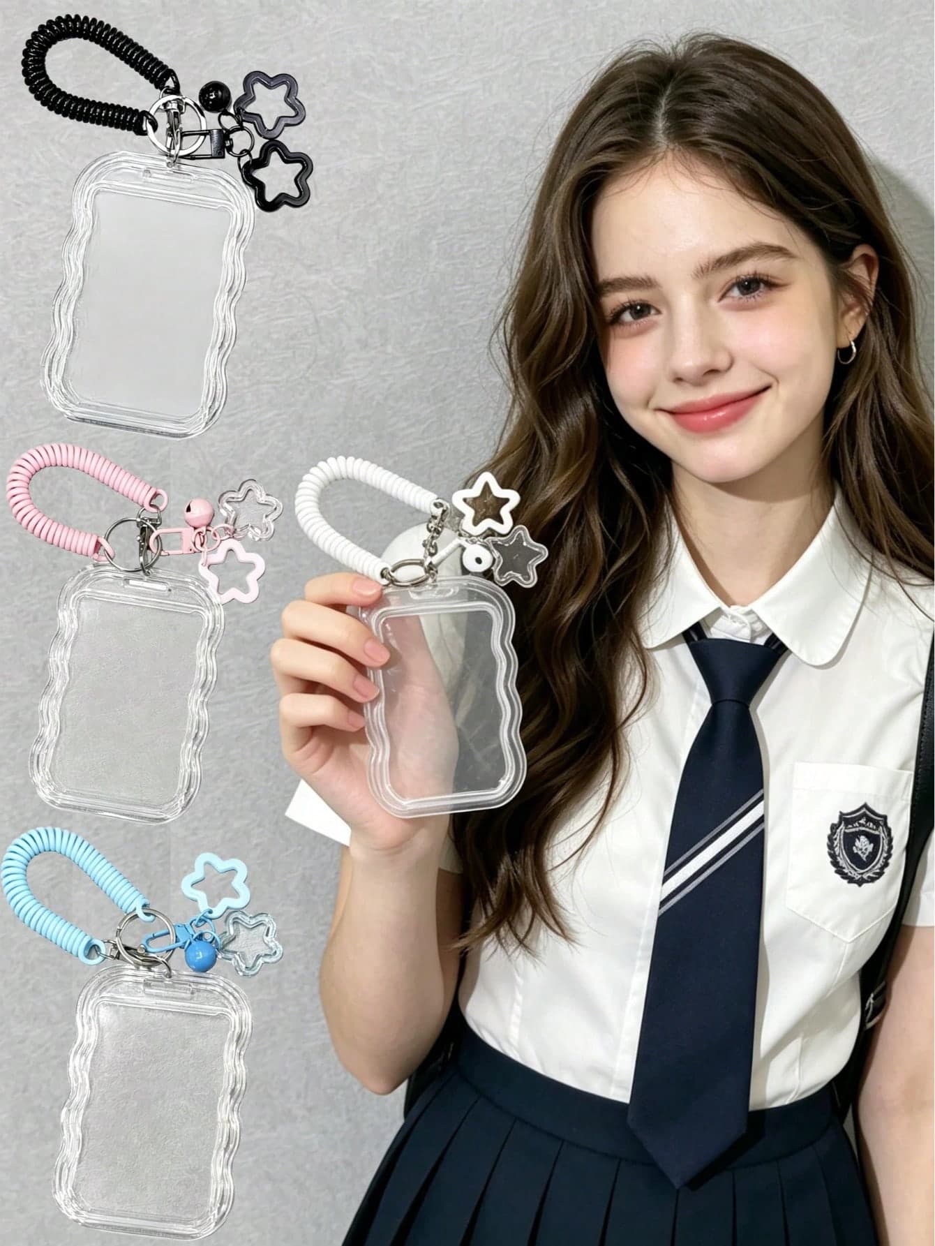 [Retractable ID Holder]Heavy Duty Retractable ID Holder With Keychain And Wrist Strap - 1 Set Transparent PVC Card Holder With Secure Lock, Anti-Theft Design, Durable, Suitable For Student ID, School ID, Campus ID - Ideal Gift For Back To School Season