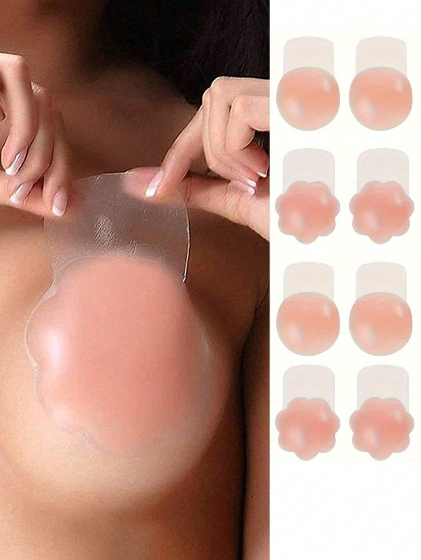 10pcs Invisible Silicone Nipple Covers - Sexy Washable Breast Covers With Anti-Glare And Lifting Effect, Seamless Contrast Reduction, Creates A Smoother Appearance, Silicone Nipple Covers (2/10pcs)