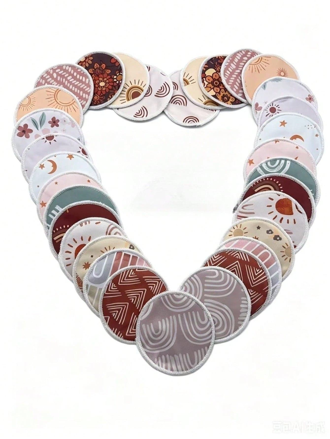 10Pcs Boho Floral Sun Moon Print Reusable Nursing Pads Washable Absorbent Leakproof Bamboo Breastfeeding Breast Pads Reusable Breast Milk Pads