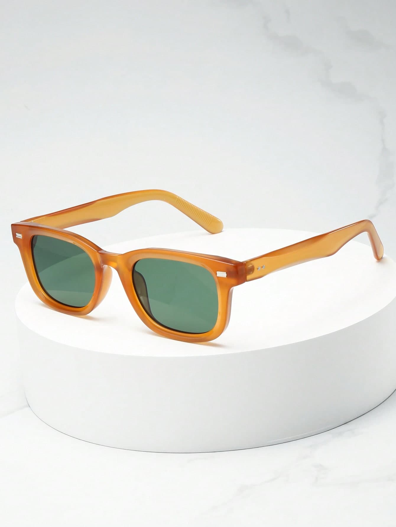 1pc Men's Rectangular Small Frame High-Quality Personalized Minimalist Fashion Glasses, Suitable For Parties, Travel, Leisure, Vacation, Beach, Daily Use