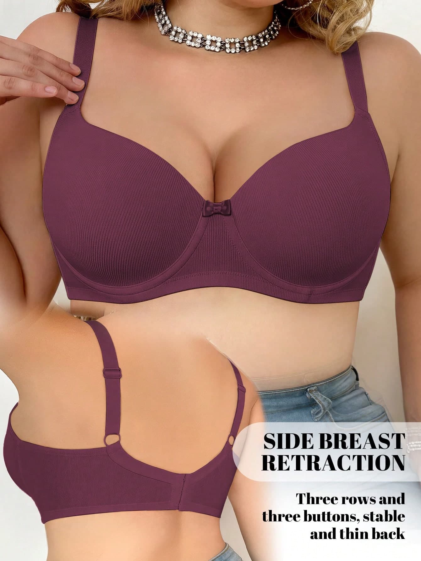 mimilemon Plus-Size Women's Bra, With Underwire, Comfortable And Supportive.
