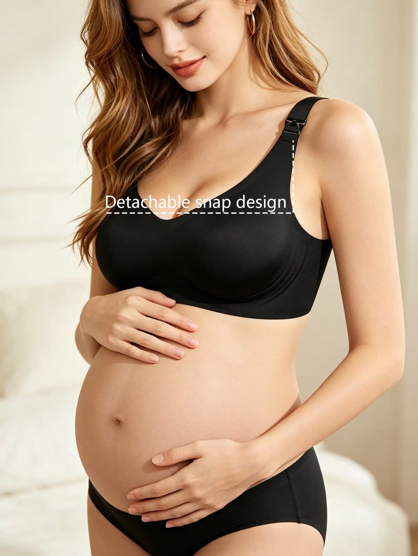 Seamless Jelly Nursing Bra For Pregnant & Postpartum Women, Wireless, Half-Fixed, Lift & Clip-Open