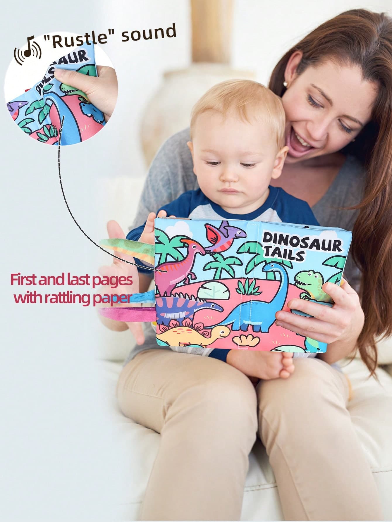 Baby 3D Tail Cloth Book 0-3 Years Old Infant Educational Early Learning Tear-Resistant Chewable Washable Touch And Feel Book Enlightenment Toy Cloth Book Baby Toy Back To School Halloween Christmas Birthday Gift