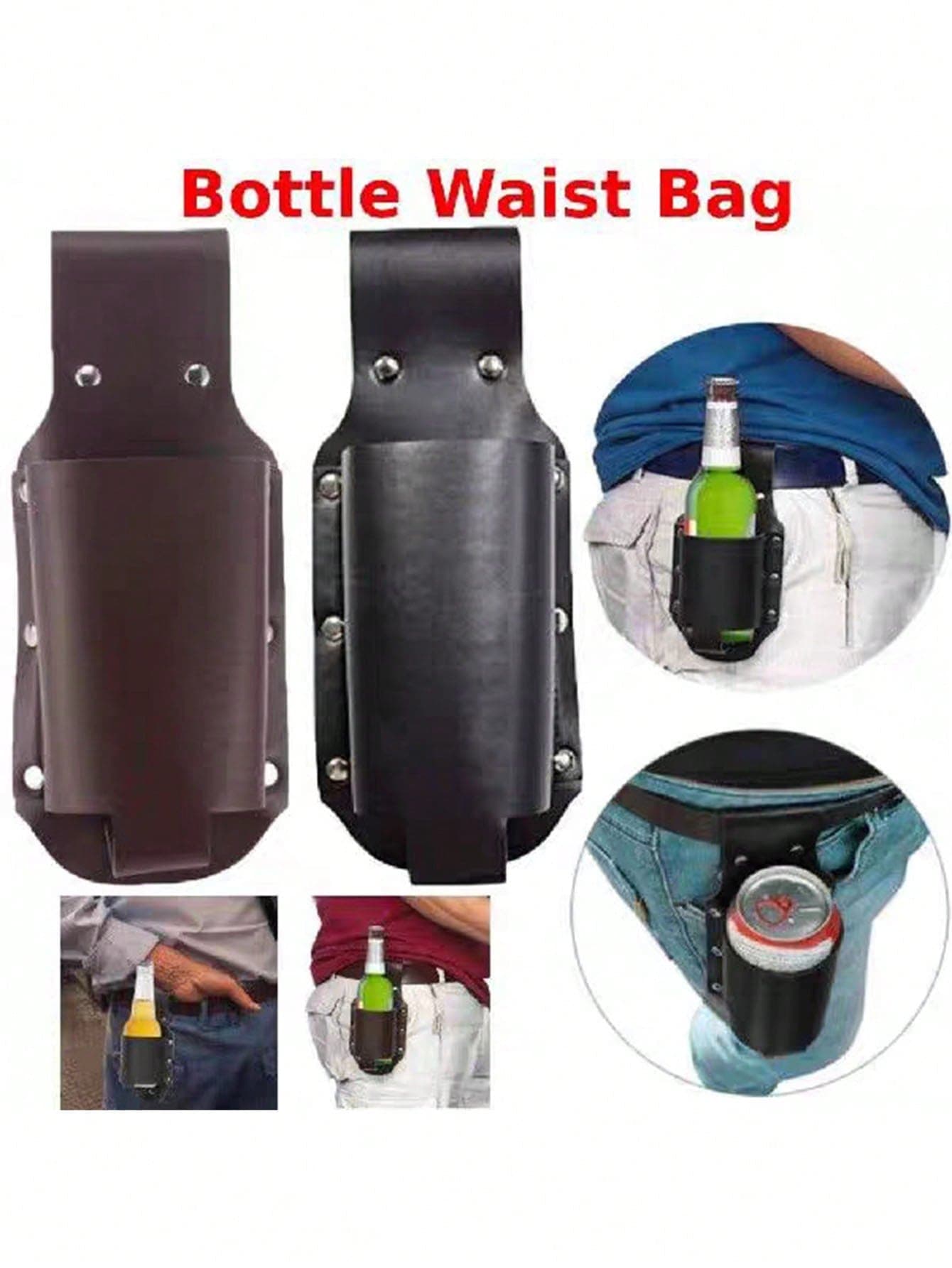 A Classic PU Leather Water Bottle Sleeve/Beer Bottle Sleeve, Perfect For Travel, A Great Gift For Dad, Or A Valentine's Day Gift For Men.