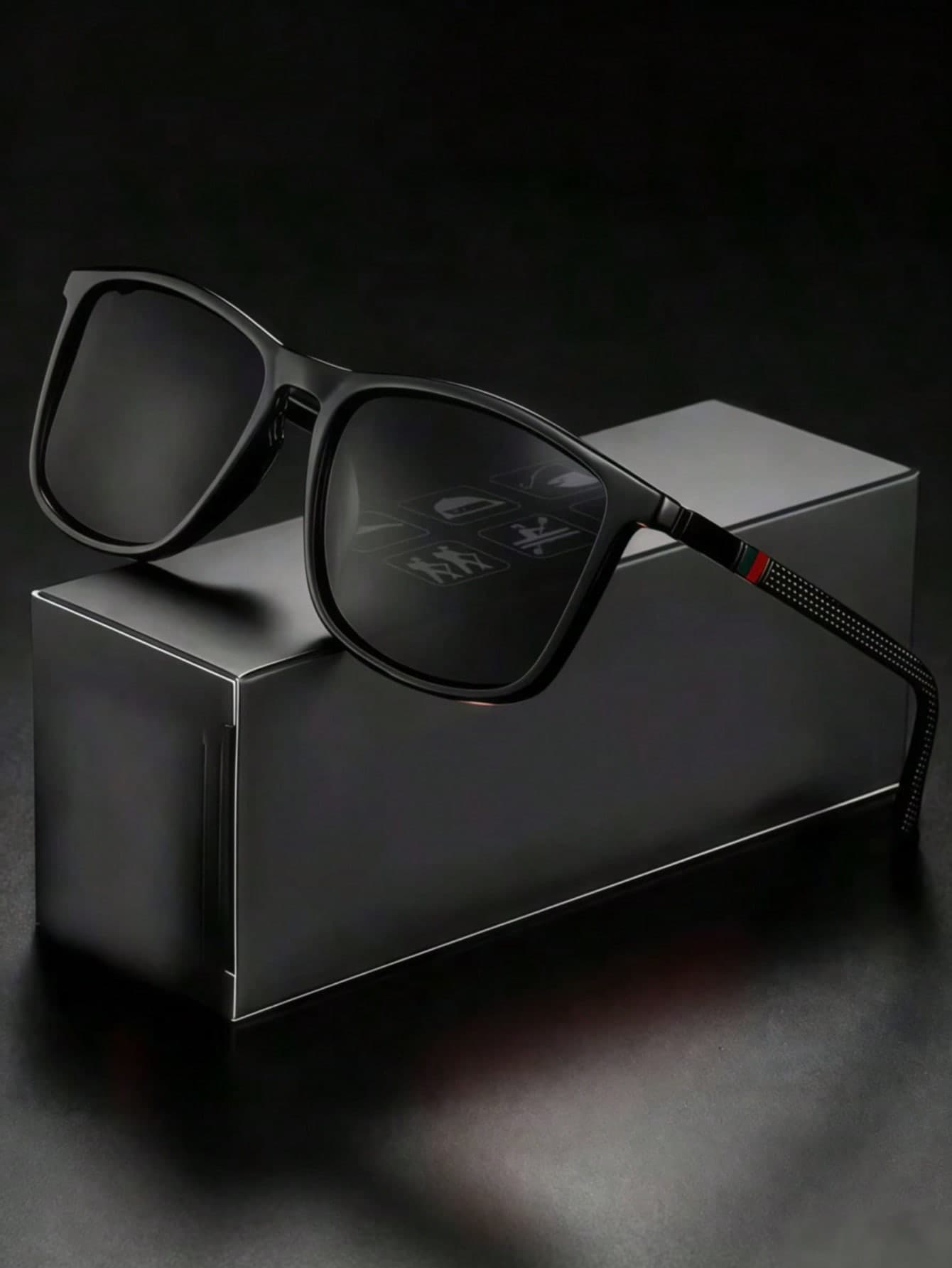 1pc Retro Square Frame Glasses, Solid Color, Unisex Casual Street Style, For Outdoor Sports, Beach, Photography, All Seasons