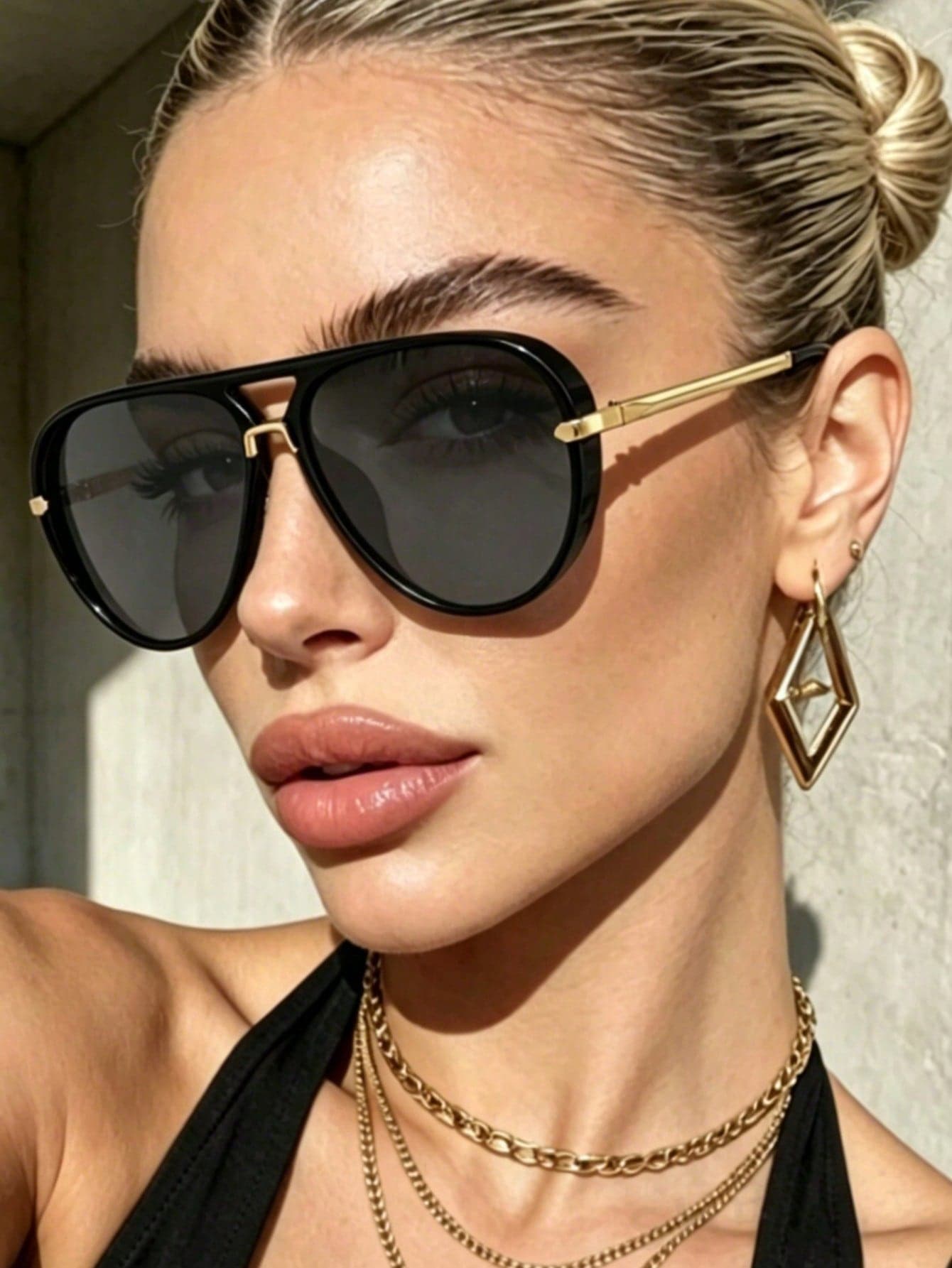1pc Summer New Women's Fashion Glasses, Y2K Personalized Retro Bohemian Metal Cat Eye Style Unisex Fashion Glasses High-End Street Style Decorative Glasses Daily Decoration, Casual Vacation, Beach, Party, Best Choice For Student Gifts