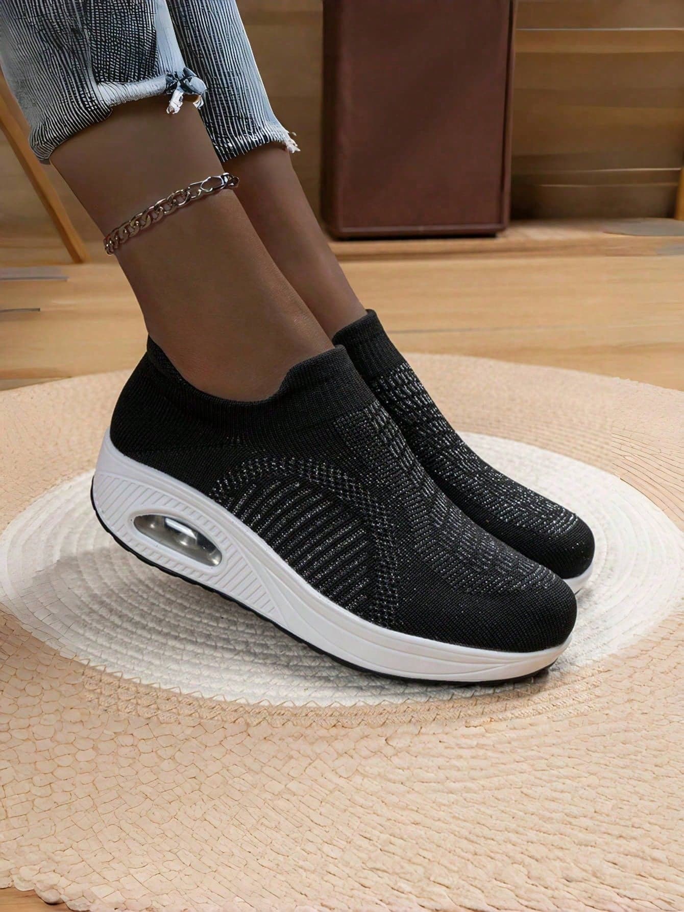Women's Fashion Summer Breathable Non-Slip Mesh Slip-On Sneakers, Lightweight Running Shoes, Casual Sports Shoes, Unisex