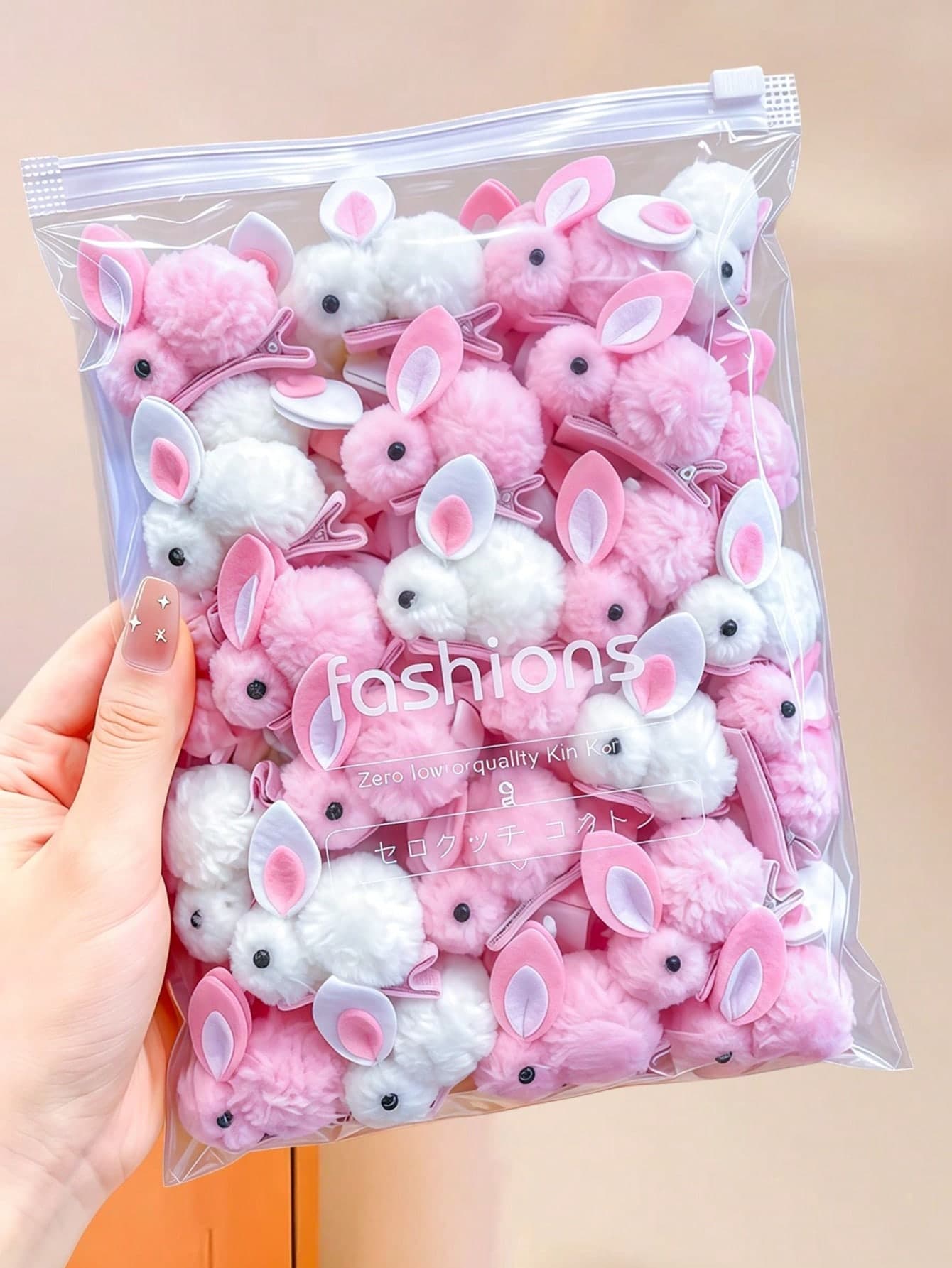 12/6pcs/Set Soft Pink & White Rabbit Hair Clips, Gentle Sakura Pink And Milky White Contrast Color, Cute & Energetic Hair Accessories For Girls, Basic Styling, Stray Hair Clips, Suitable For Daily School, Party Activities, Vintage, Sweet, Preppy Styles