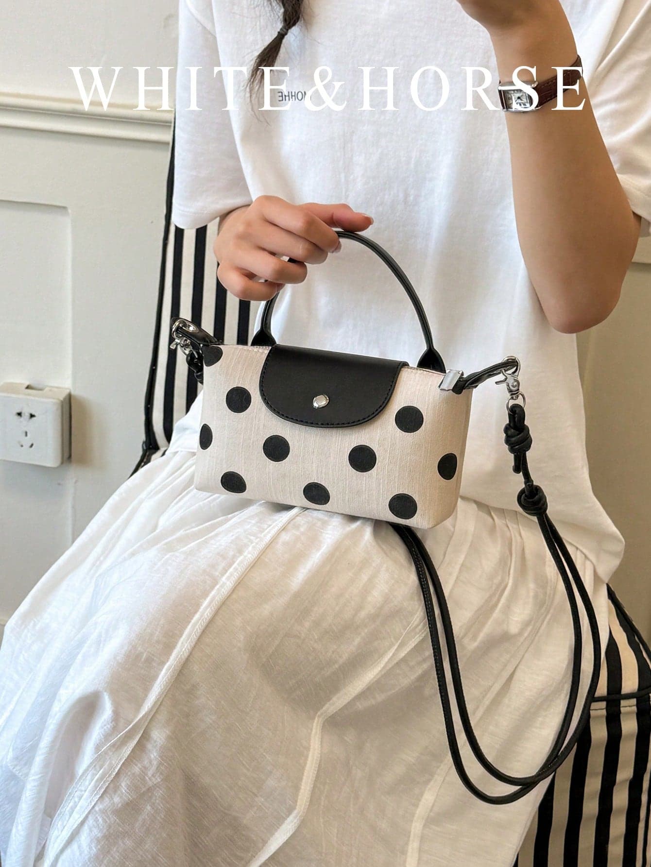 Summer New Luxury Niche Polka Dot Dumpling Bag, Fashionable Versatile Shoulder Crossbody Commuter Minimalist Women's Bag