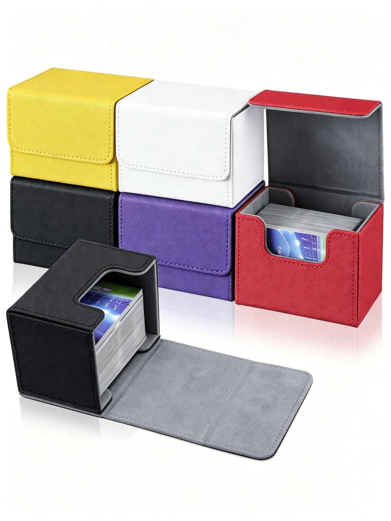 1pc Magic Card Storage Box, Can Hold 100+ Single-Sleeve Cards, PU Leather Magnetic Closure Storage Box, Suitable For TCG, CCG, Magic Cards And Other Game Cards