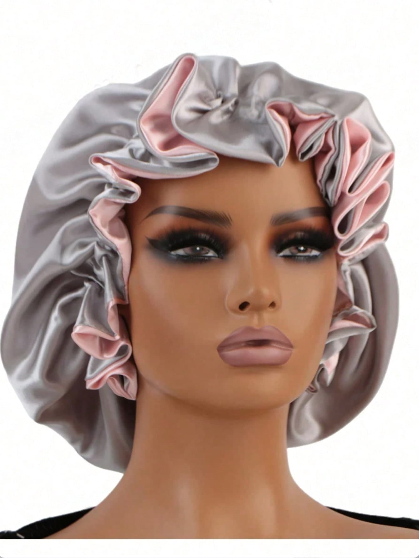 1pc Silk Satin Sleep Cap Hair Bonnet