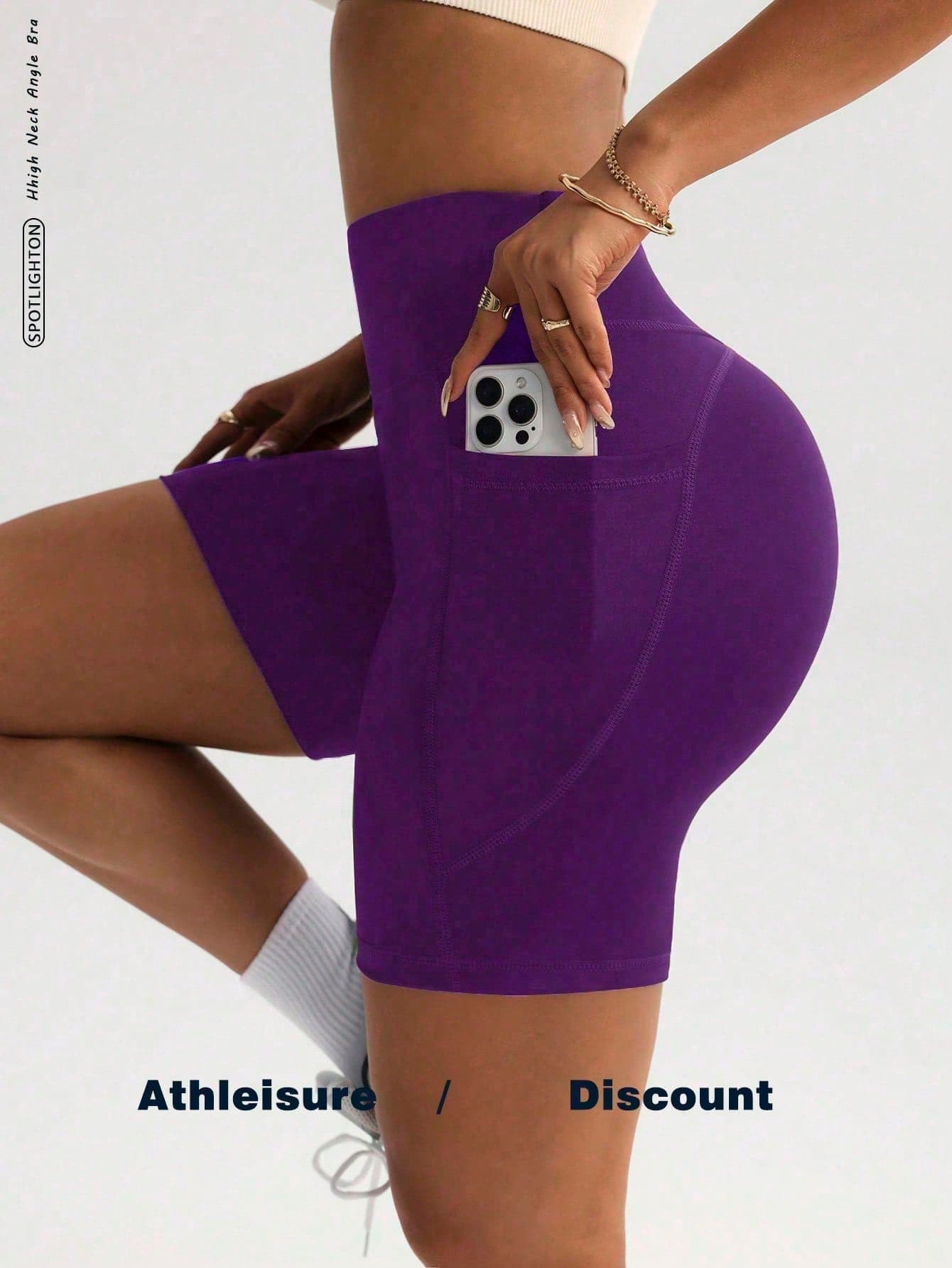 FWH Women's Fashion Elastic Casual Elegant Sports Fitness Shorts - Spring/Summer Versatile Retro Minimalist Slimming High Waist Comfortable Running Street Style All-Match Upgrade Version (With Pockets/Sexy Butt-Lifting Peach Butt Yoga Shorts) Elegant Retro Sports Shorts | Spring/Summer Versatile All-Match Upgrade Version, High Waist Elastic Design, Minimalist Slimming, Comfortable Fit. Sexy Butt-Lifting Cut, Paired With Practical Pockets