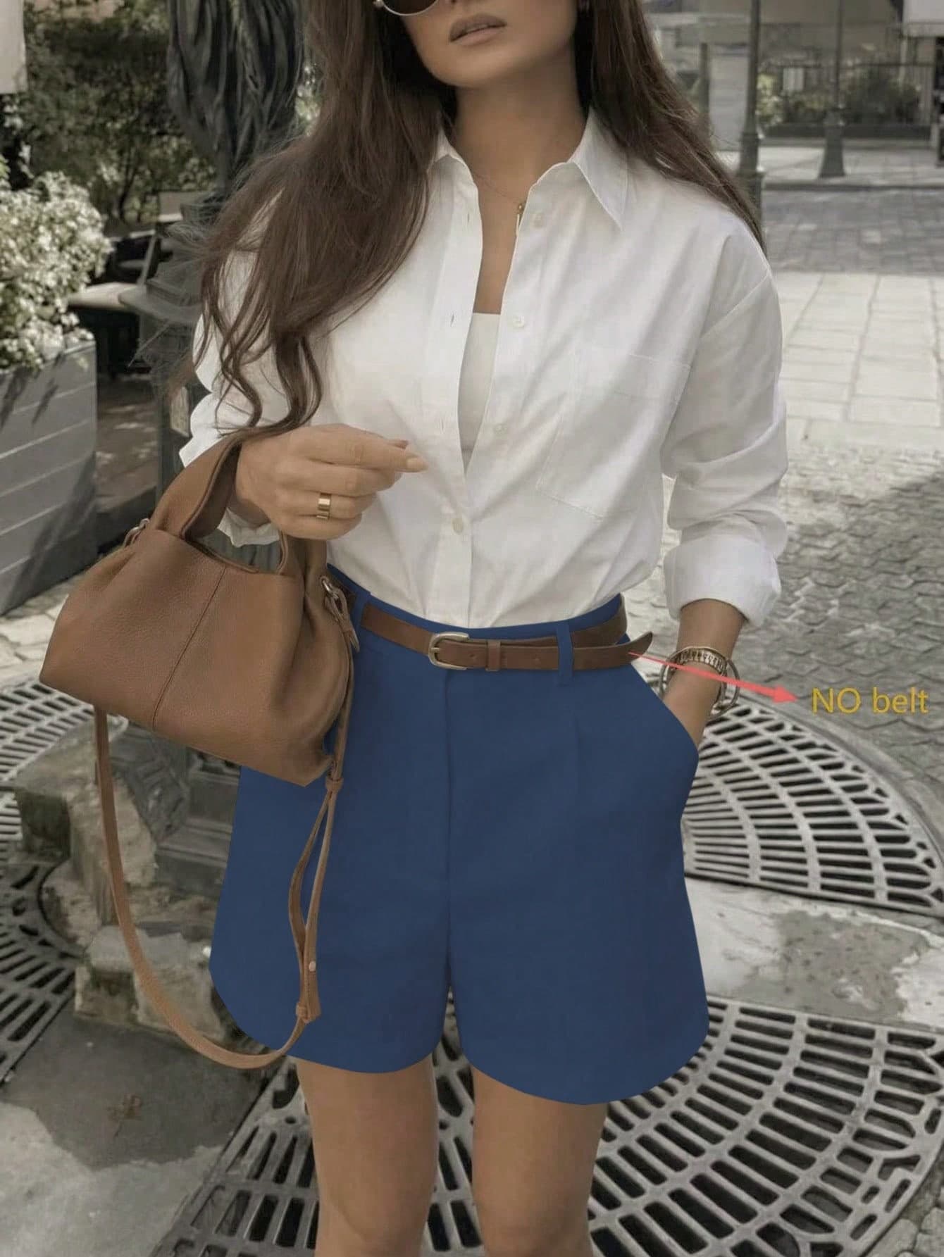 Spring/Summer New Solid Color Suit Shorts, Elegant Commuter Style