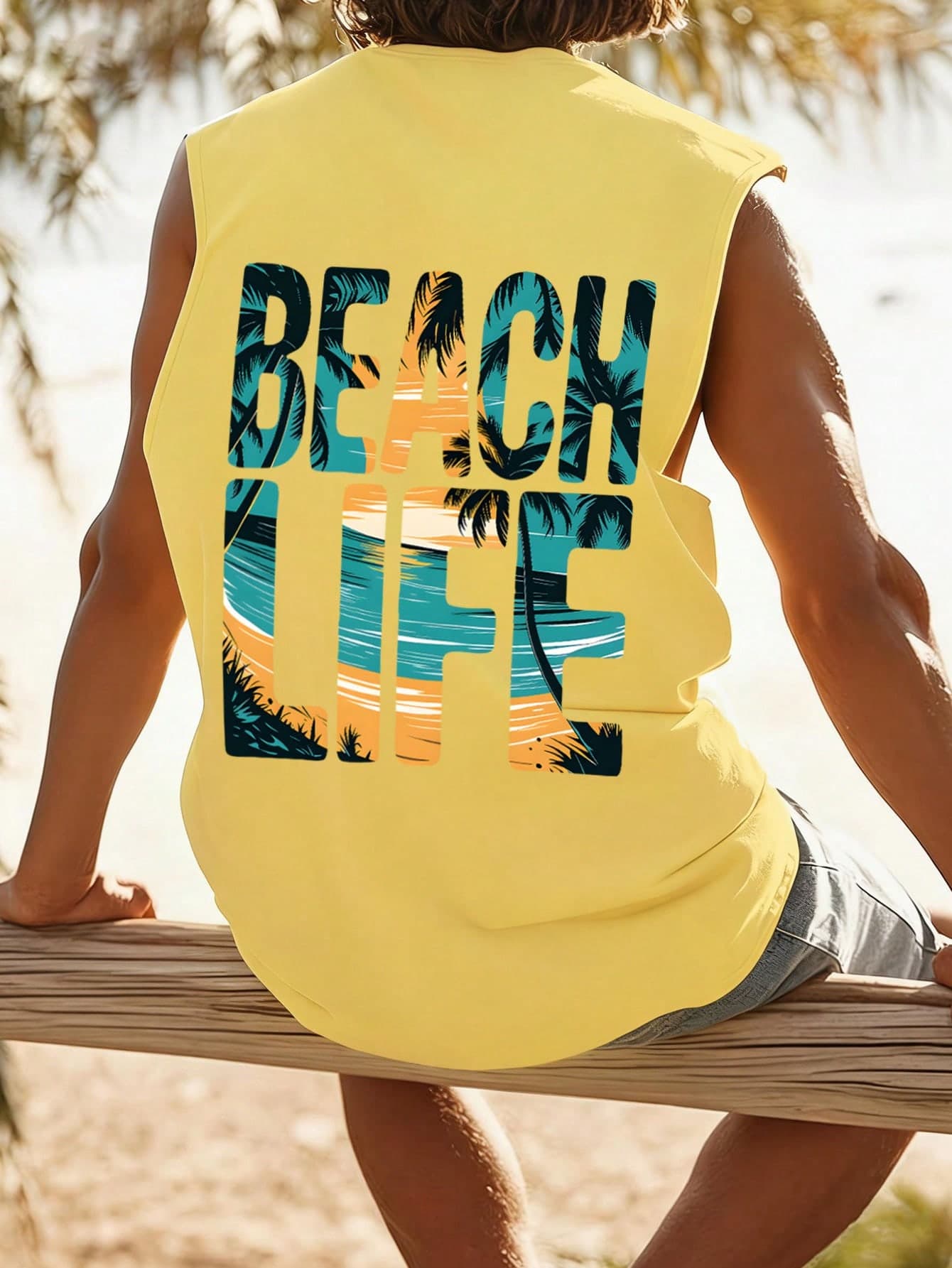 1pc Tween Boy Cool Letter Print Beach Style Sleeveless Top, New Summer Comfortable Outfit For Boys, Streetwear