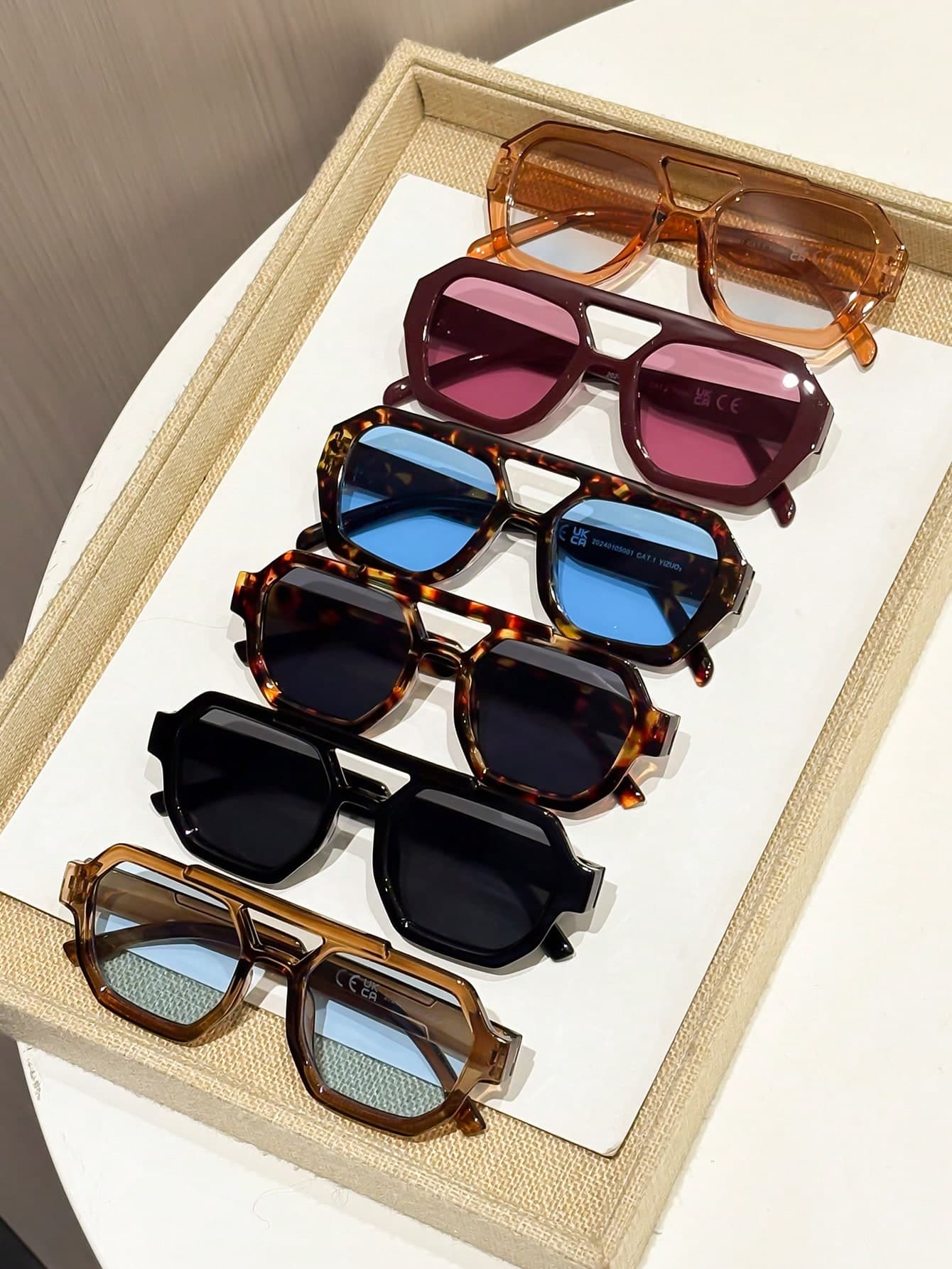 6/8 Pairs Women's Geometric Square Plastic Colorful Full Frame Fashion Versatile Classic Glasses, Suitable For Driving, Outdoor Leisure Activities, Music Festivals And Daily Wear, Pair With Fashion Accessories