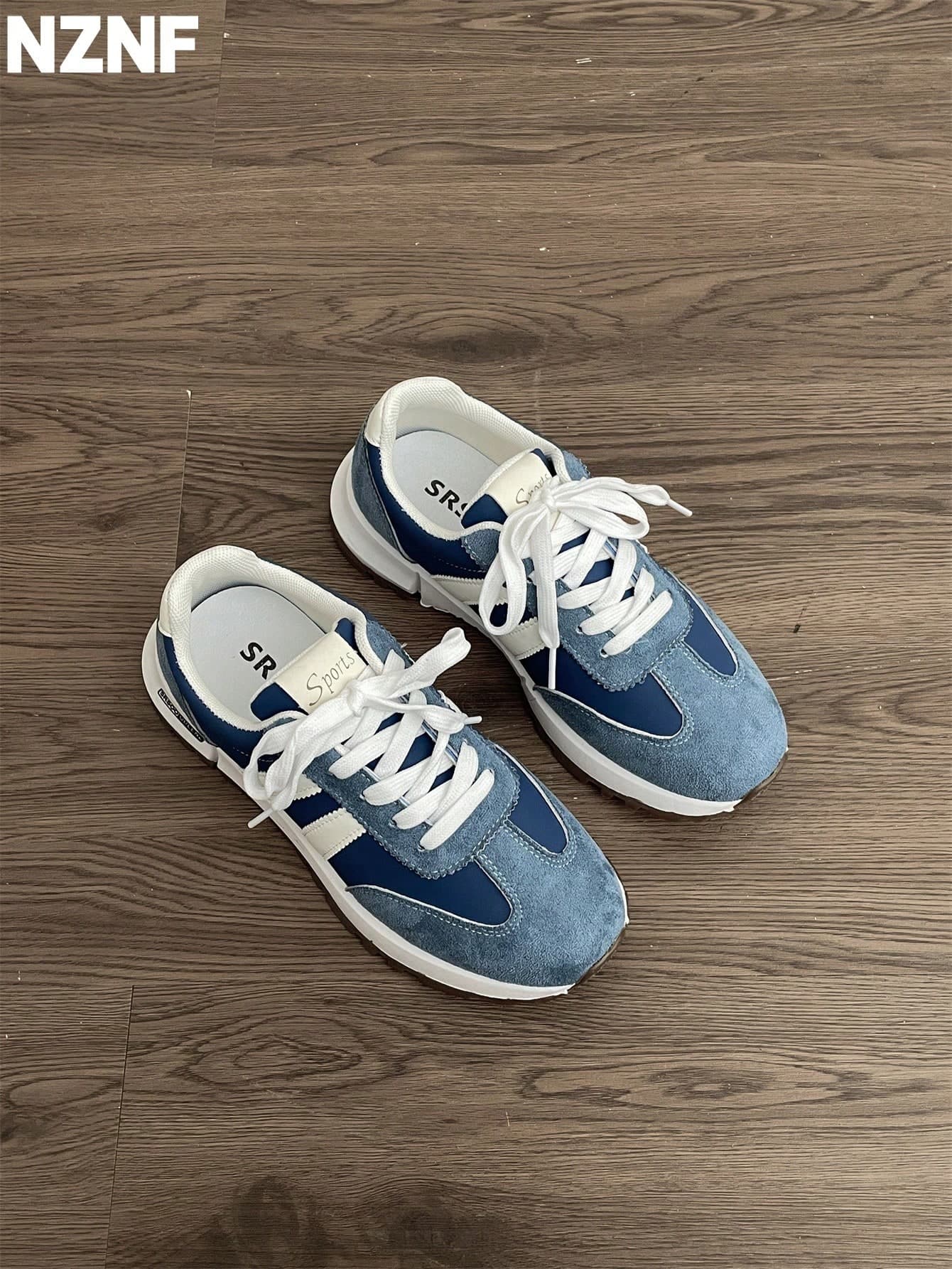 NZNF Best-Selling Versatile Chunky Sneakers For Women, 2025 Autumn New White Platform Retro Thick Sole Low-Top Sneakers