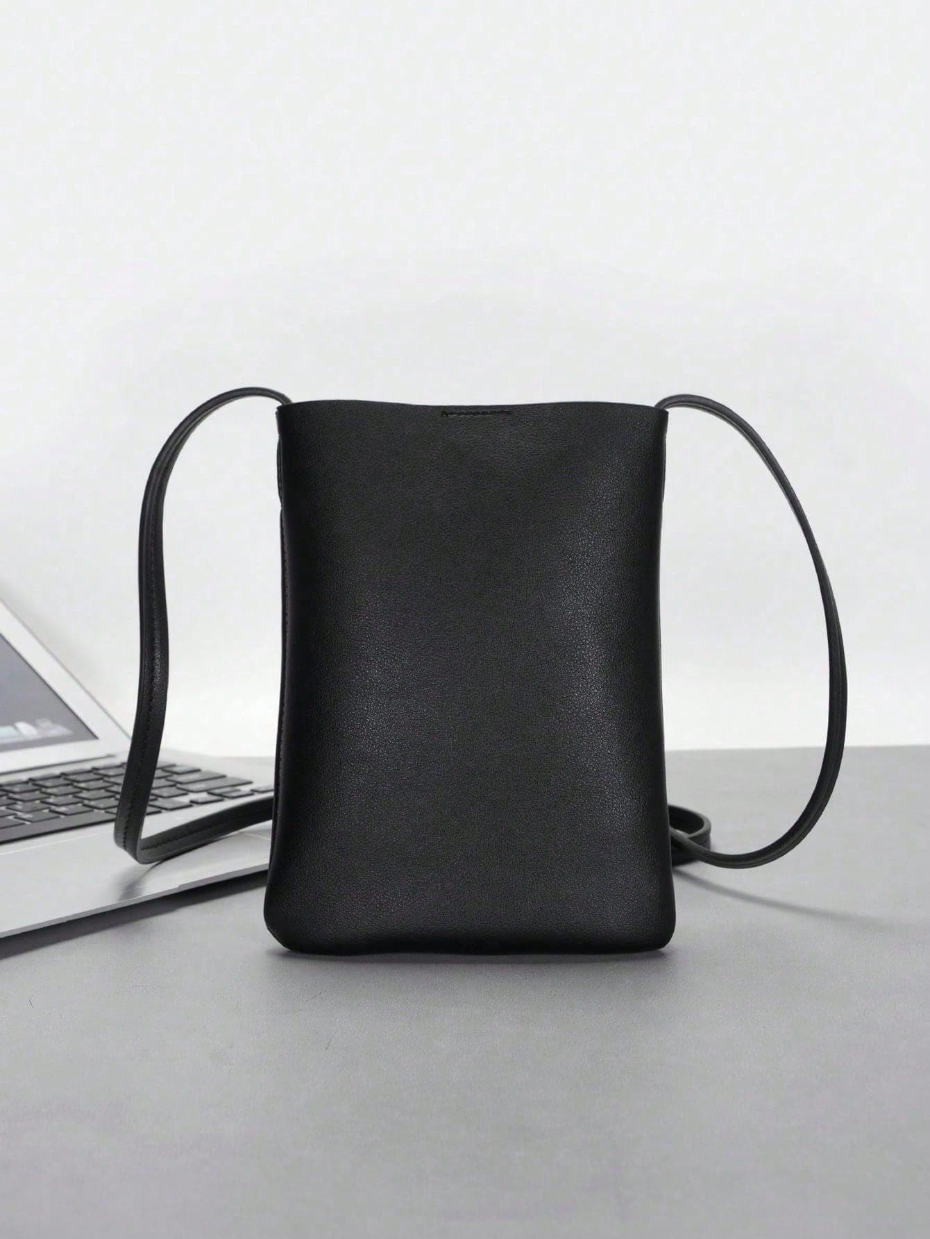 Mini Korean-Style Flap Casual Crossbody Bag, Niche Design Brand PU Leather Small Square Bag, Versatile Casual Shoulder Bag, Vertical Messenger Crossbody Bag