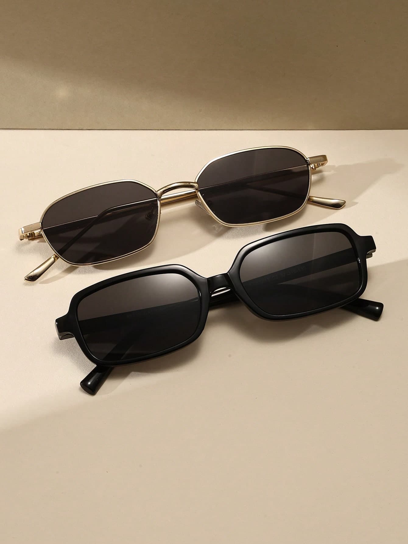 2PCS Vintage Personalized Small Frame Fashion Glasses, Plastic Classic Style For Men And Women, Outdoor Travel Beach Vacation Casual Decorative Daily Wear, Summer Glasses