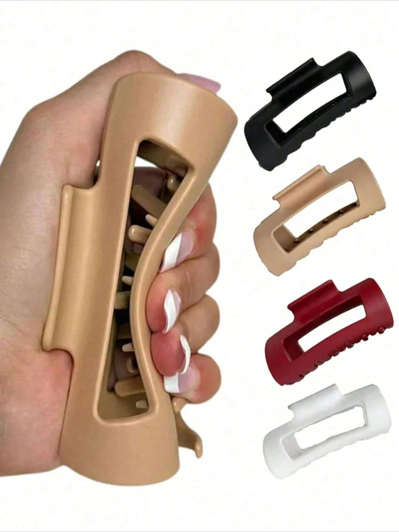 4pcs Solid Color Soft Hair Clips, Minimalist Design, Protects Head, Suitable For Summer And Autumn Wear, Suitable For Women To Wear In School, Study, Washing, Makeup And Other Occasions, Applicable To All Hair Types Including Coarse And Fine Hair, Elegant Accessory For Women's Headwear In Winter. Beach Vacation, Summer Travel, Fashion Street Photography, Commute, Business Work, Women's Fashion Accessory