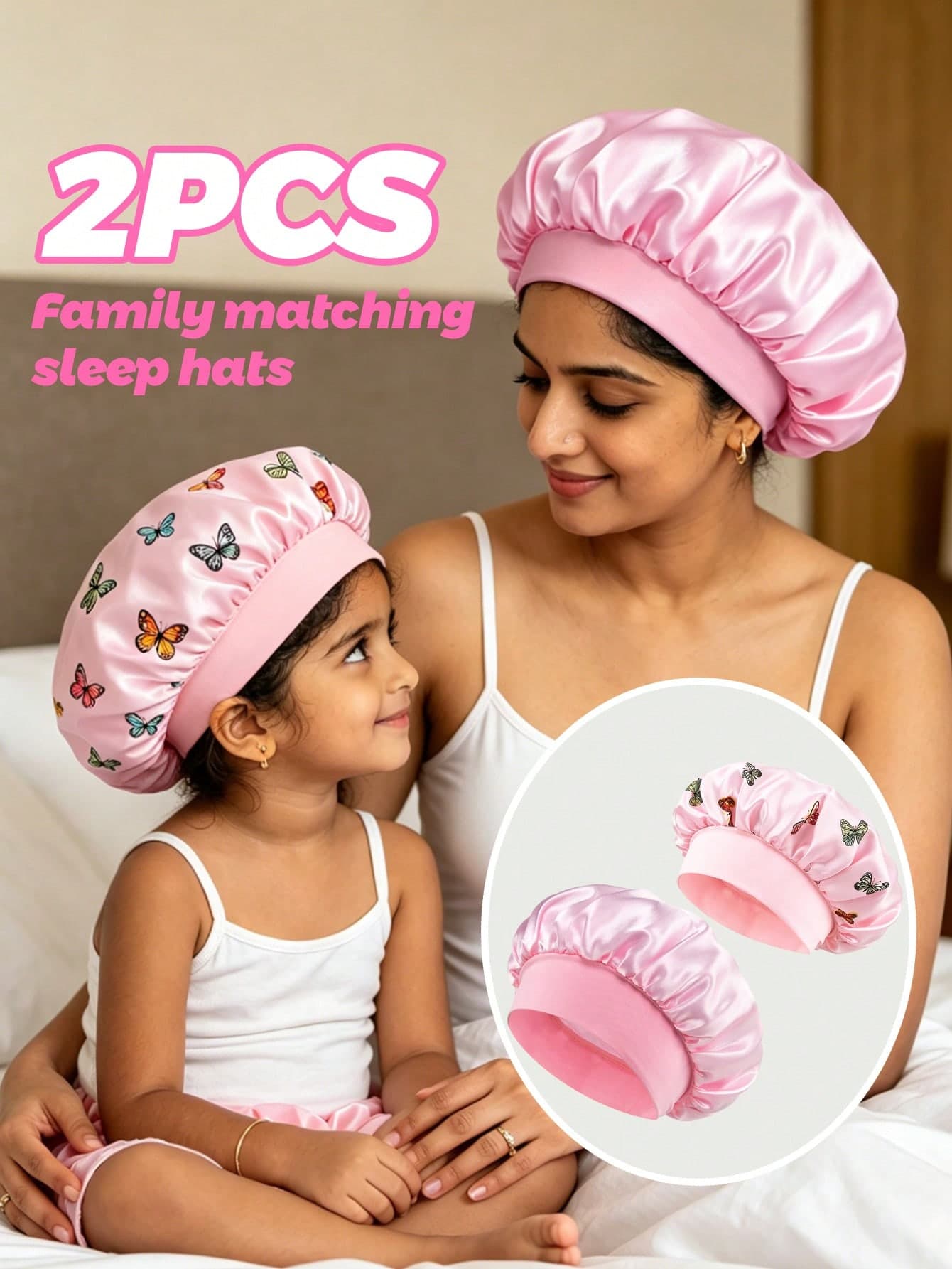 1pc Children's Wide Stripe Print Unicorn Sleep Cap, Chemotherapy Bonnet, Satin Bonnet Cap