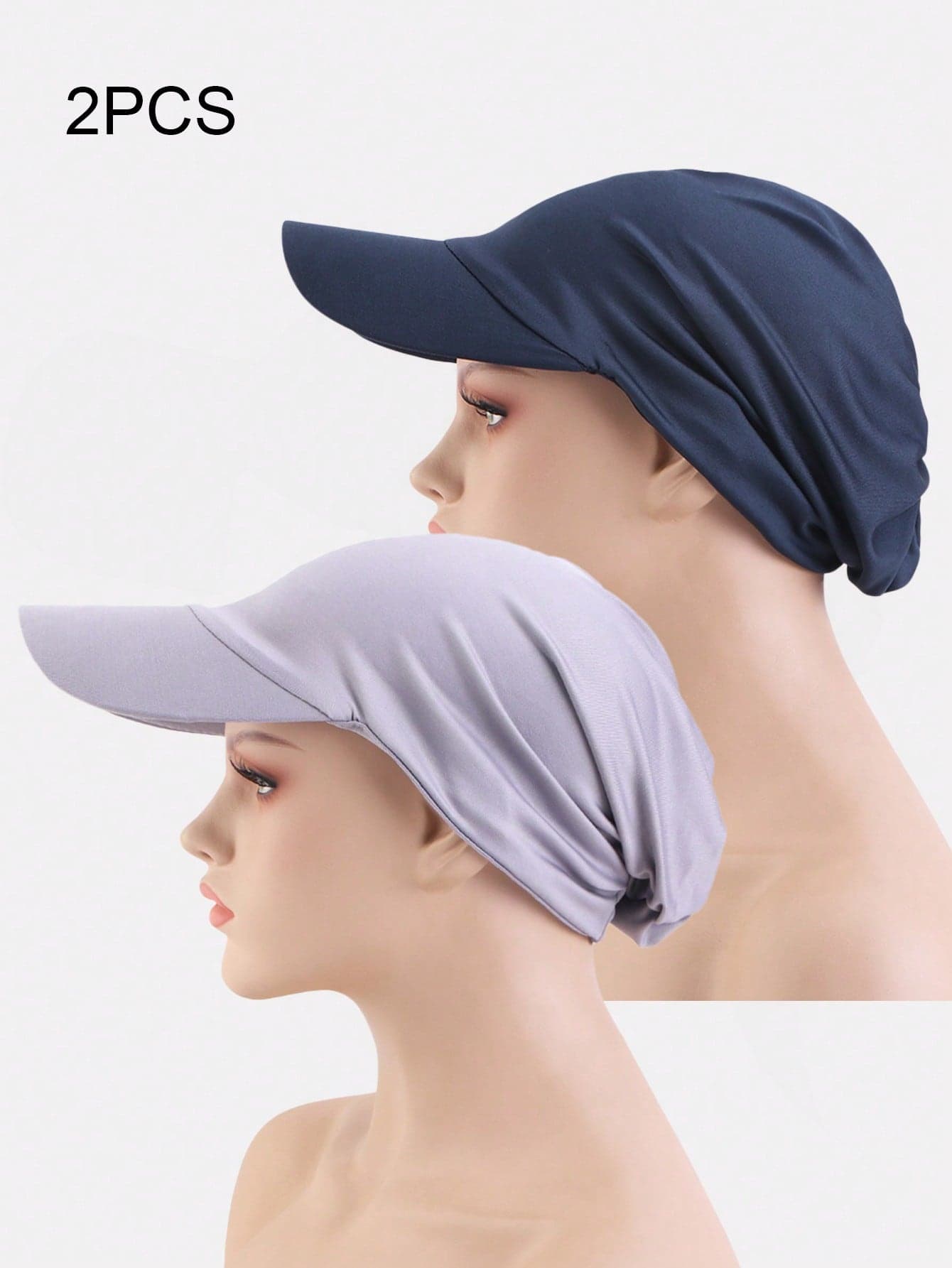 2pcs Women's Duck Bill Cap Outdoor Sun Protection Headscarf Beach Hat Suitable For Daily Use