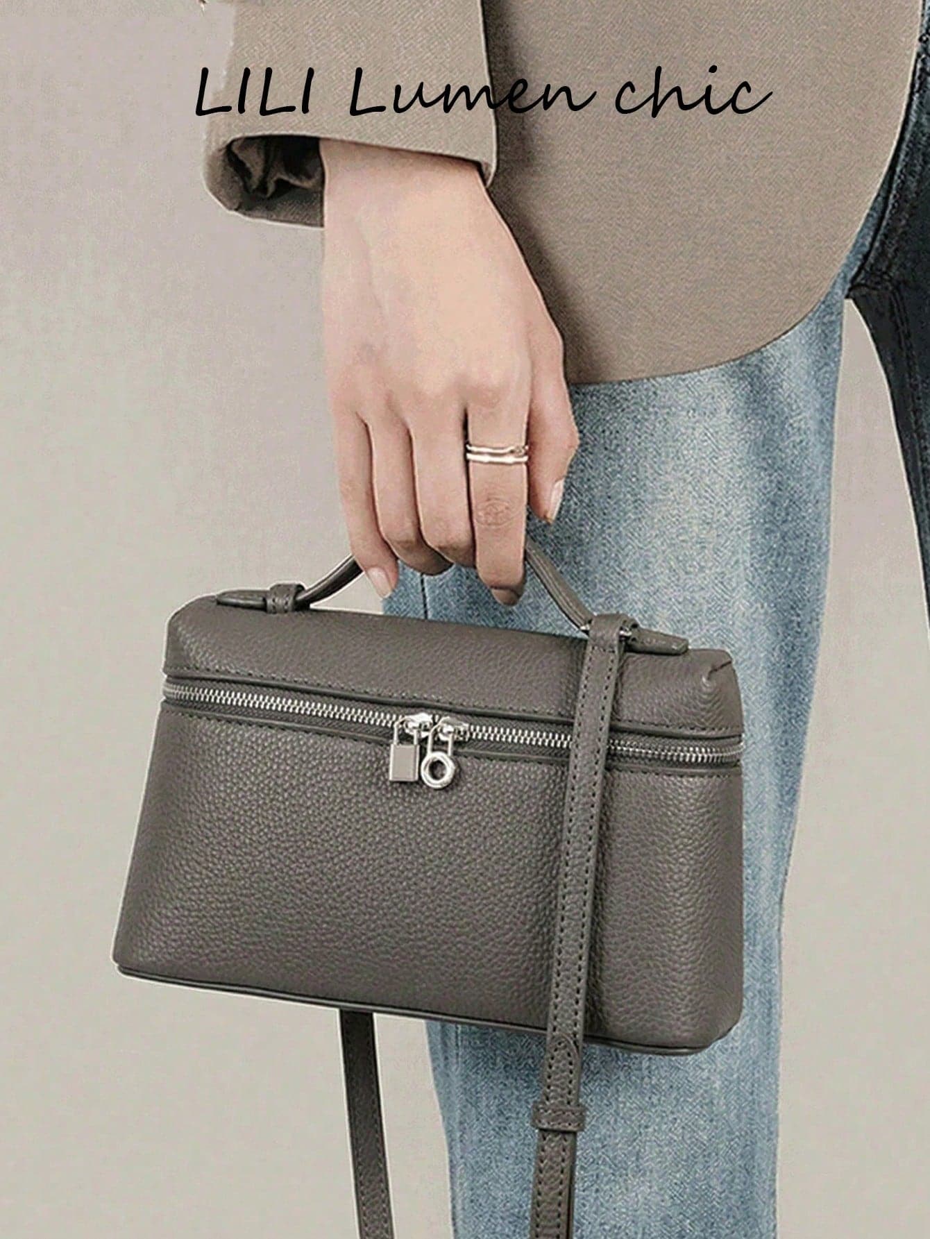 Fashionable Gray PU Women's Handbag, Minimalist And Versatile, With Top Handle And Adjustable Shoulder Strap. Suitable For Office Workers, Students, Teachers, Full-Time Moms, Young Women And Fashionistas; Ideal For Commuting, Shopping, Dating, Vacation, Wedding And Daily Outings.