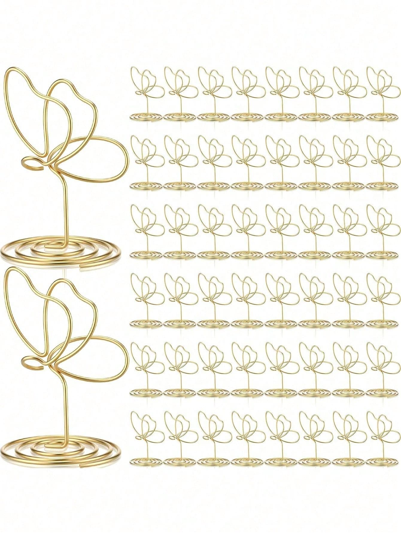 1/10pcs Elegant Gold Butterfly Shaped Photo Frame Clips, Gold Table Number Card Holders, Butterfly Table Placard Photo Stands, Table Card Holders, Paper Menu Clips, And Green Watercolor Style Table Cards, Table Number Clips, Business Card Holders, Suitable For Wedding Center Decor, Graduation Party, Birthday Party, Party Seating Arrangement, Halloween, Christmas, Valentine's Day Party Supplies, Bridal Wedding Guest Signature Book Clips, Wedding Supplies, Wedding Decor, Party Supplies, Bachelorette Party, Bachelorette Party Supplies, Wedding Favors, School Supplies Back To School Student Seat Number Card Holders