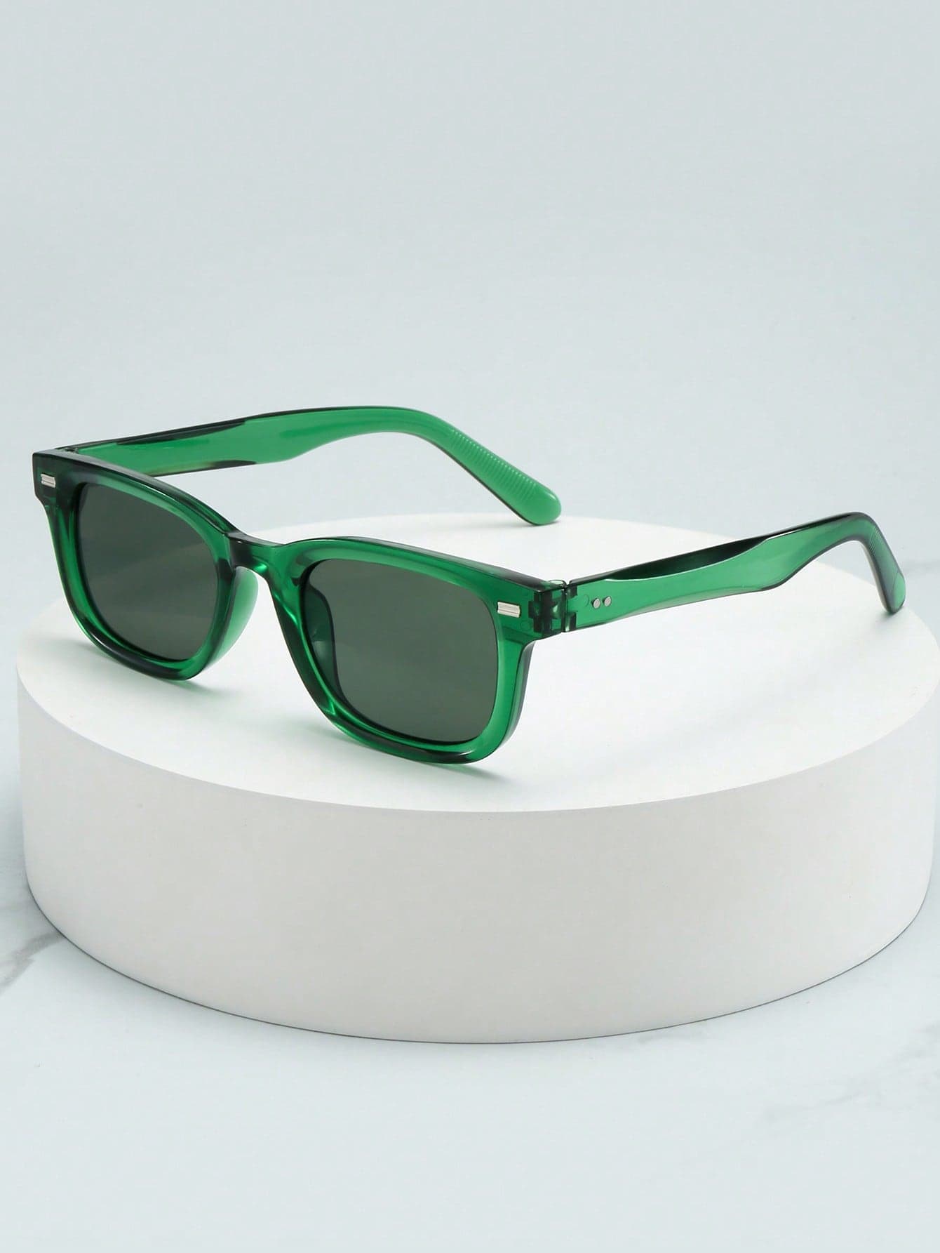 1pc Men's Rectangular Small Frame High-Quality Personalized Minimalist Fashion Glasses, Suitable For Party, Travel, Leisure, Vacation, Beach And Daily Use
