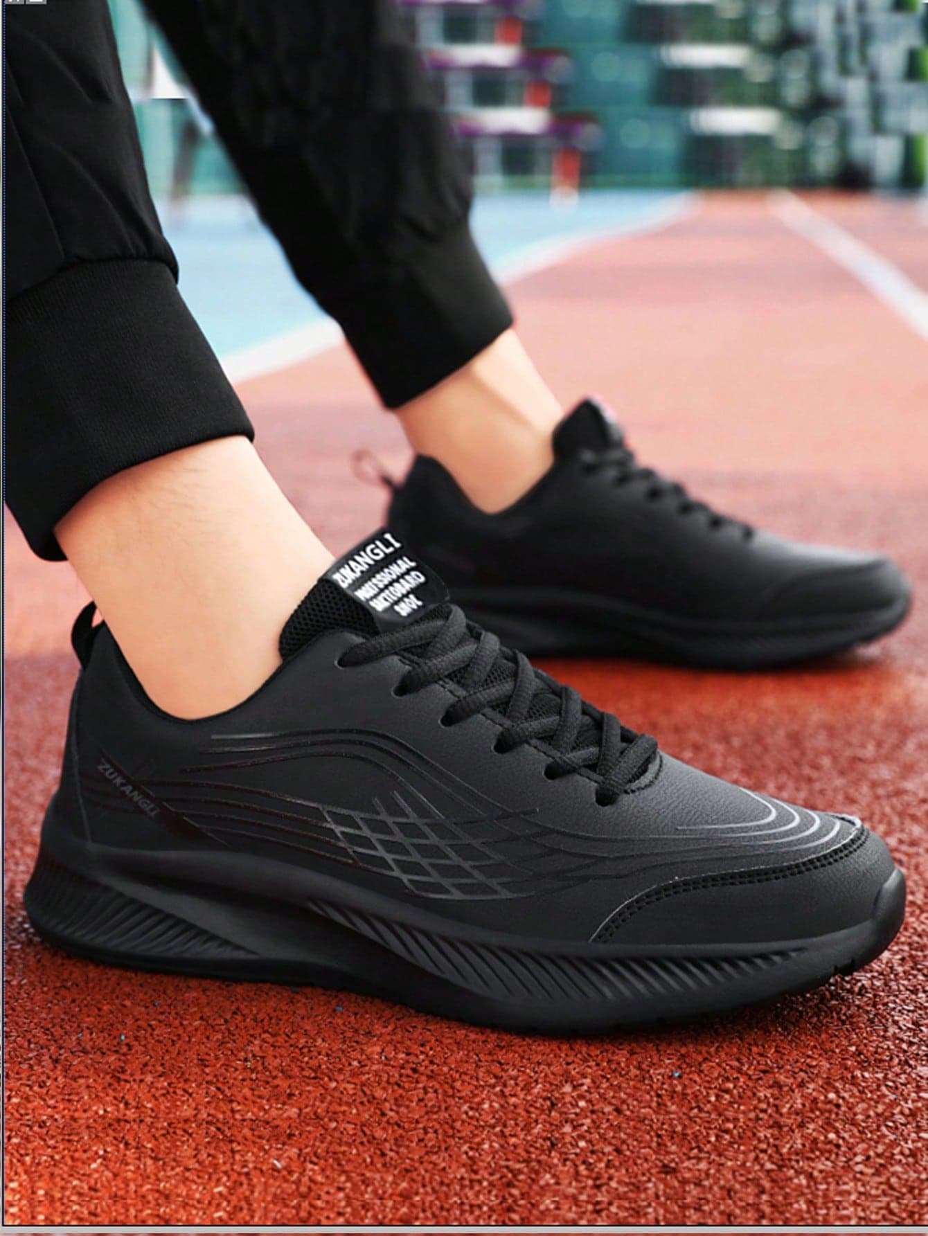 STARNOVO 1 Pair Men's All Black Low-Top Lace-Up Casual Sneakers, Fashionable & Versatile For All Seasons, Outdoor Leisure Sports Shoes With Soft Sole, Lightweight & Shock-Absorbing Running Shoes (Run Small By 1 Size)