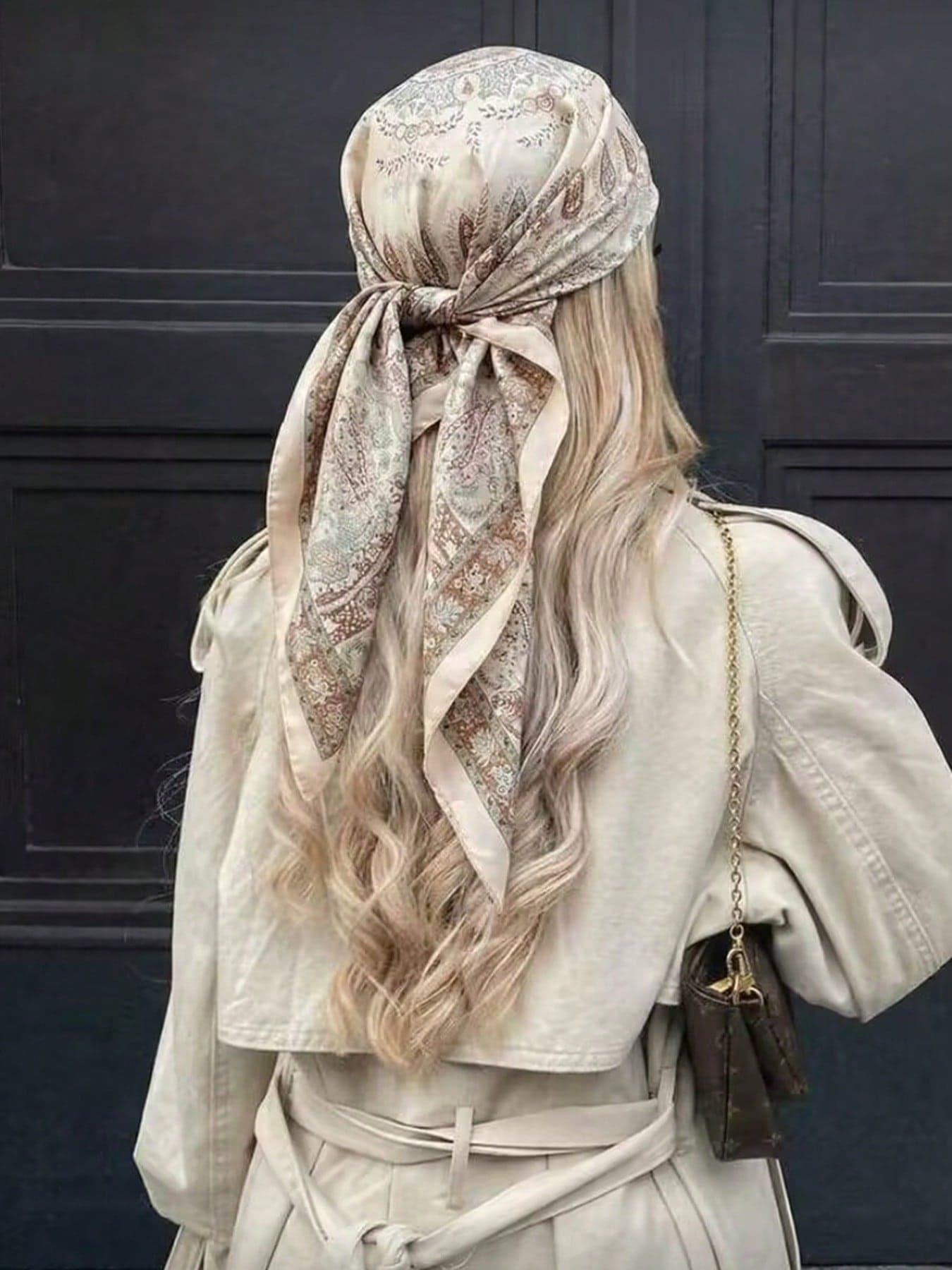1pc Women's Elegant Paisley Print Summer Scarf Headscarf, Hair Accessory, Suitable As A Fashionable Matching Accessory