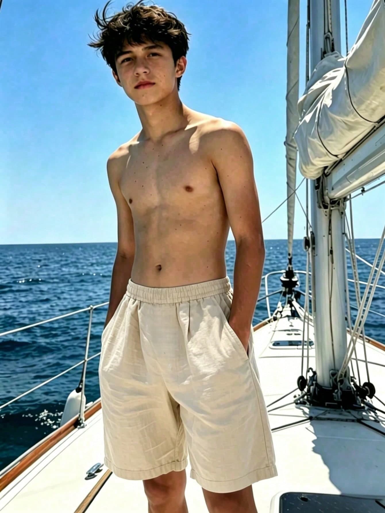 Linen Texture Shorts For Boys And Teens, Summer Linen Texture Pants For Boys And Teens | Casual American Sports Shorts | Comfortable Fabric Material | Straight And Casual Fit | Elastic Waist Design With Zipper, Suitable For Different Body Types | Suitable For Active Use, Vacation, Spring/Summer Travel And Daily Commute | Breathable And Not Stuffy